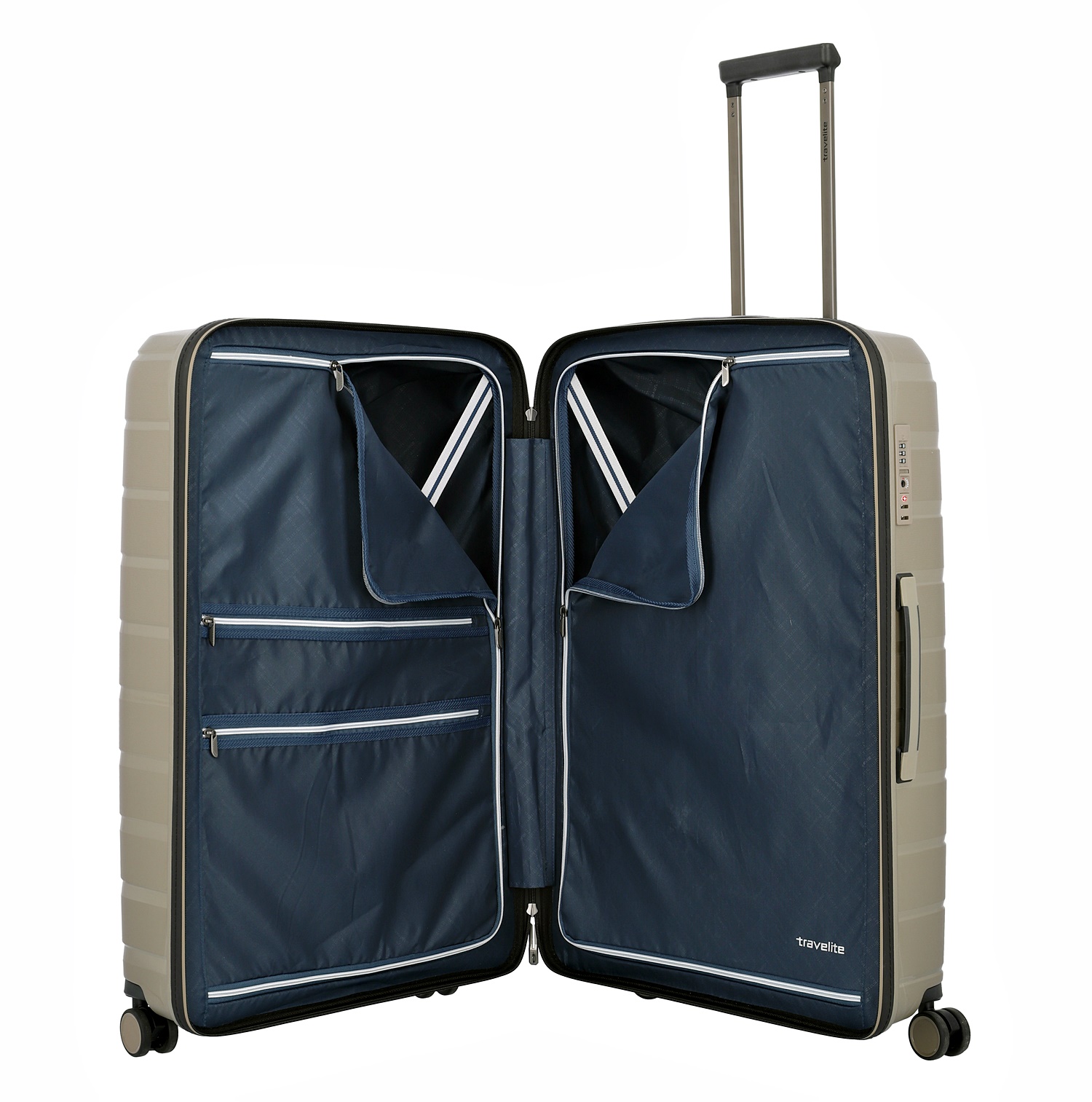 Travelite Koffer Air Base 4 Rollen Trolley L 77 cm Champagner
