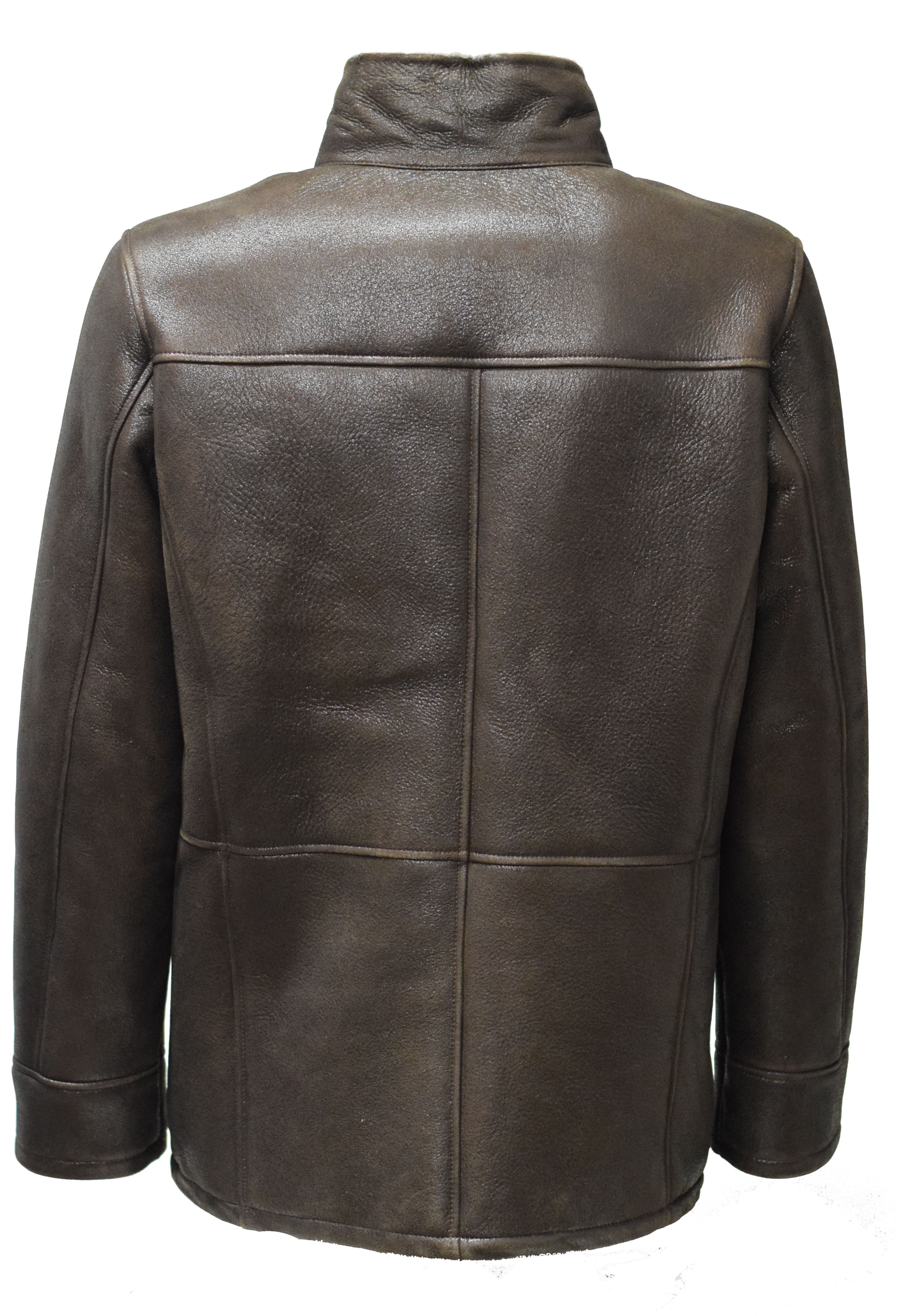 Herren Long Lammfelljacke Gobin in Marrone Braun