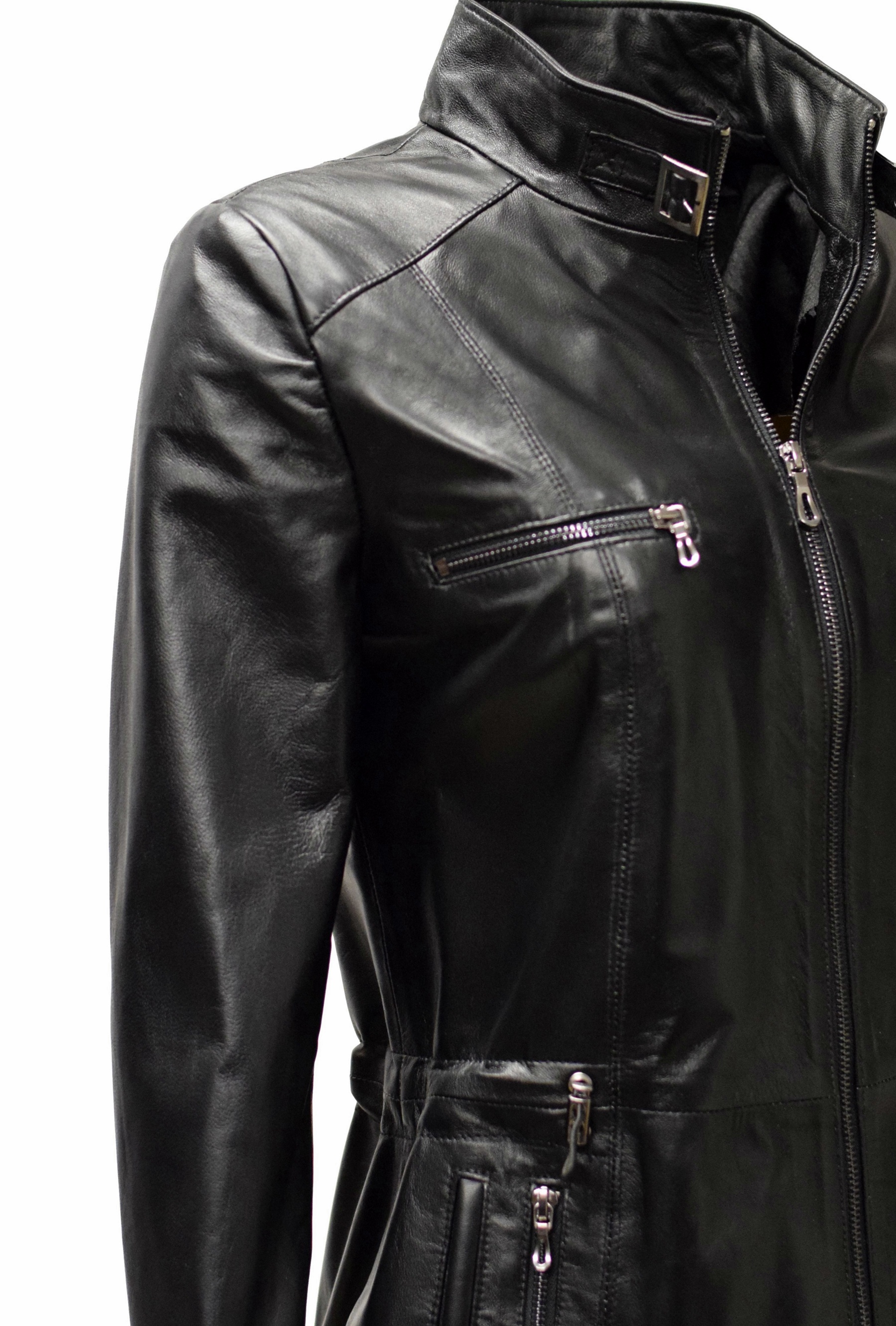 Damen Lederjacke Ressi in Fine Schwarz