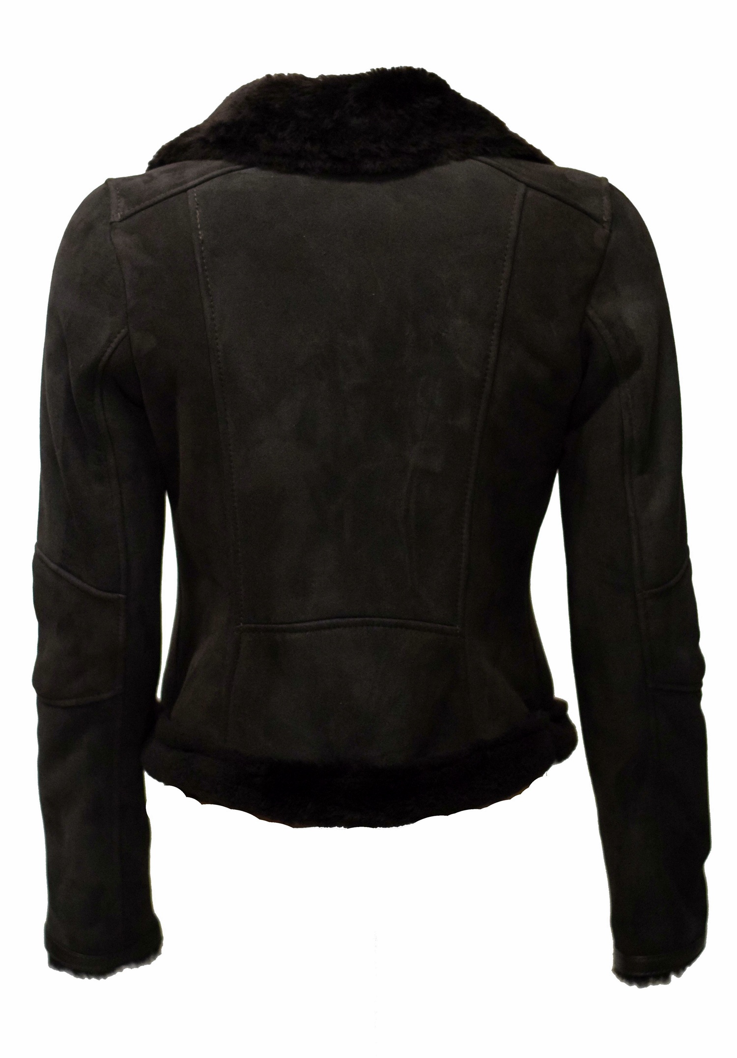 Damen Lammfelljacke Elsa in Schwarzbraun