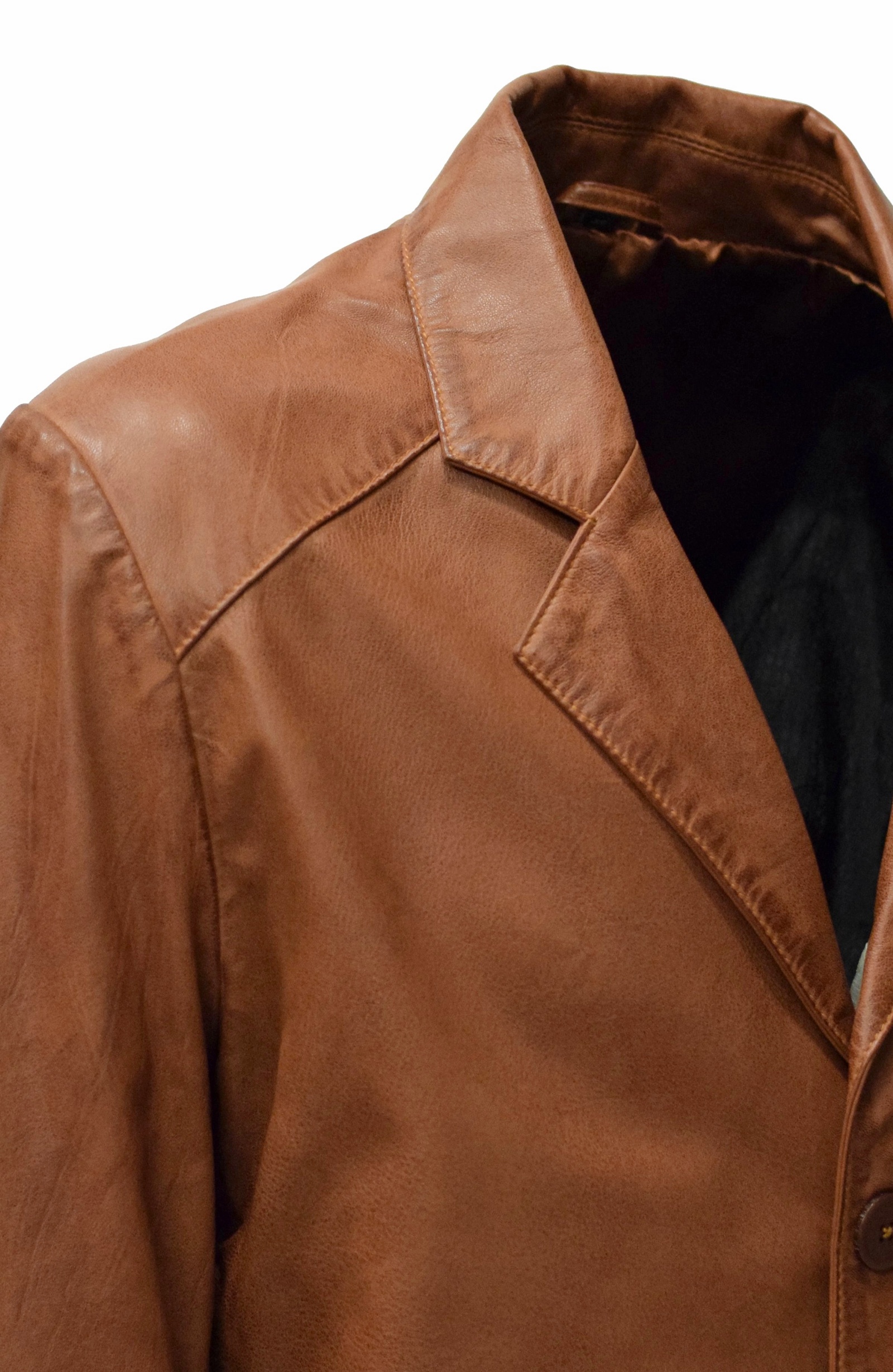Herren Ledersakko Bruno in washed Cognac