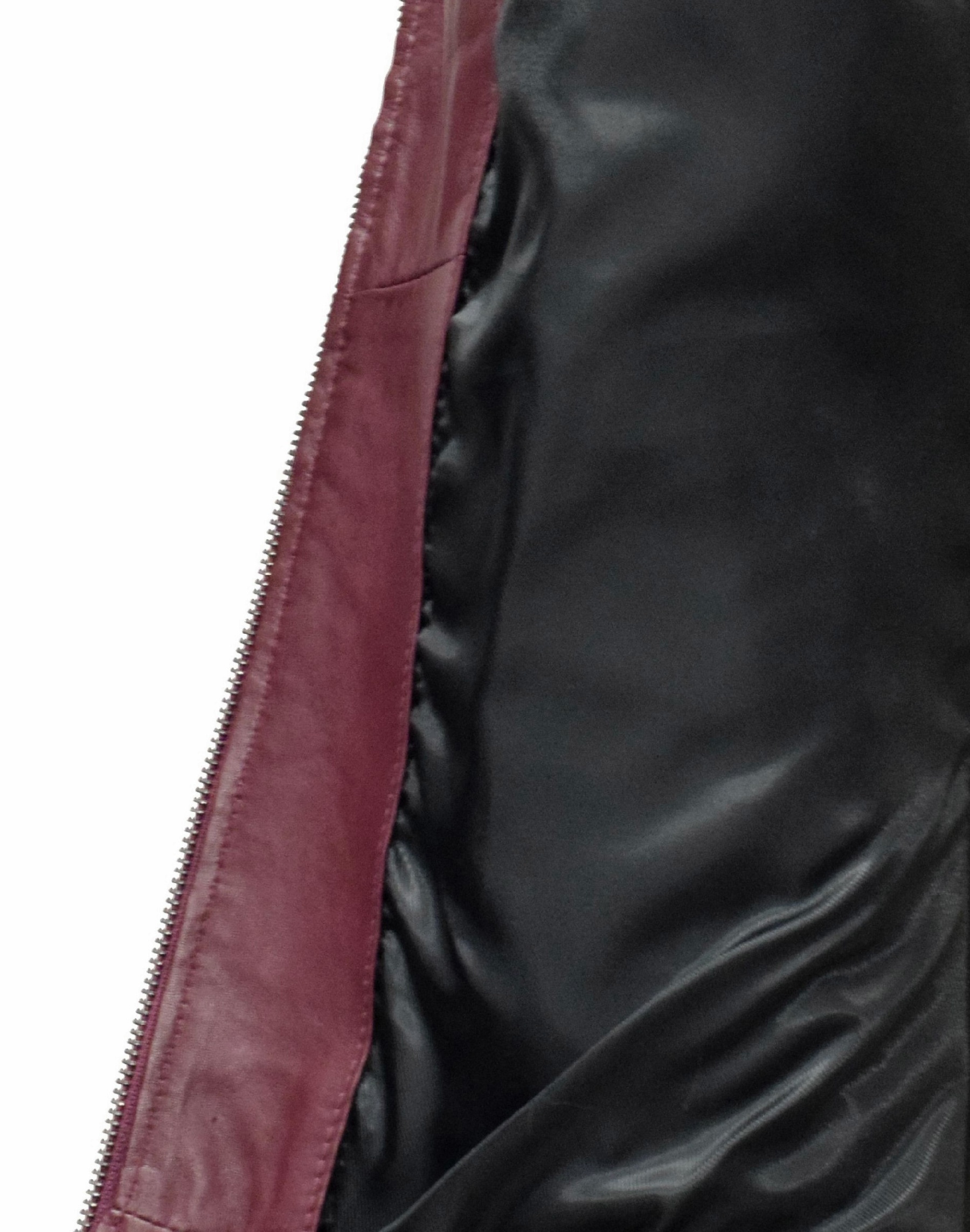 Damen Lederjacke Kimy gesteppt washed Burgund