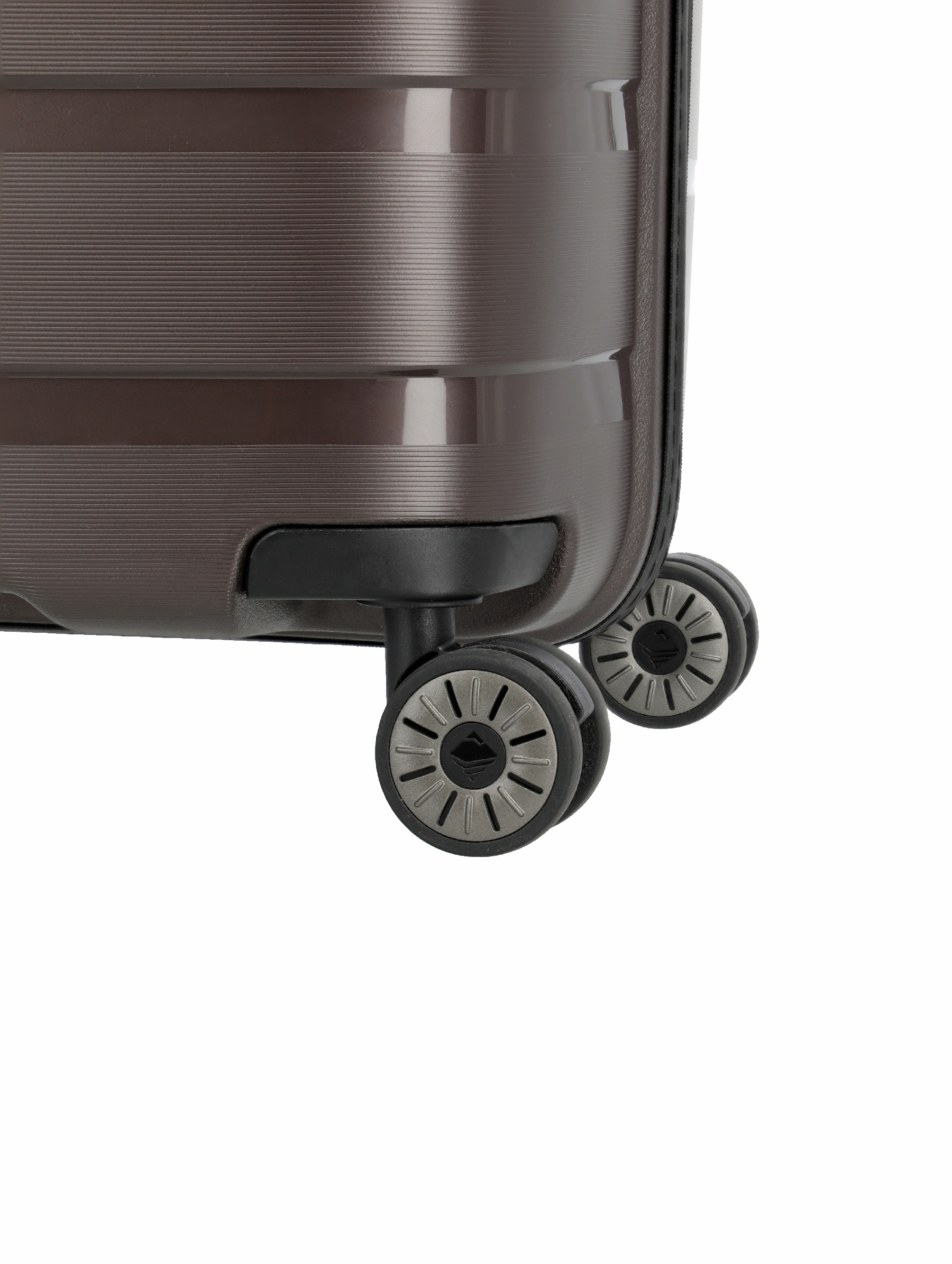 Travelite Koffer Air Base Vortasche 4 Rollen Trolley 55 cm S+ Coffee