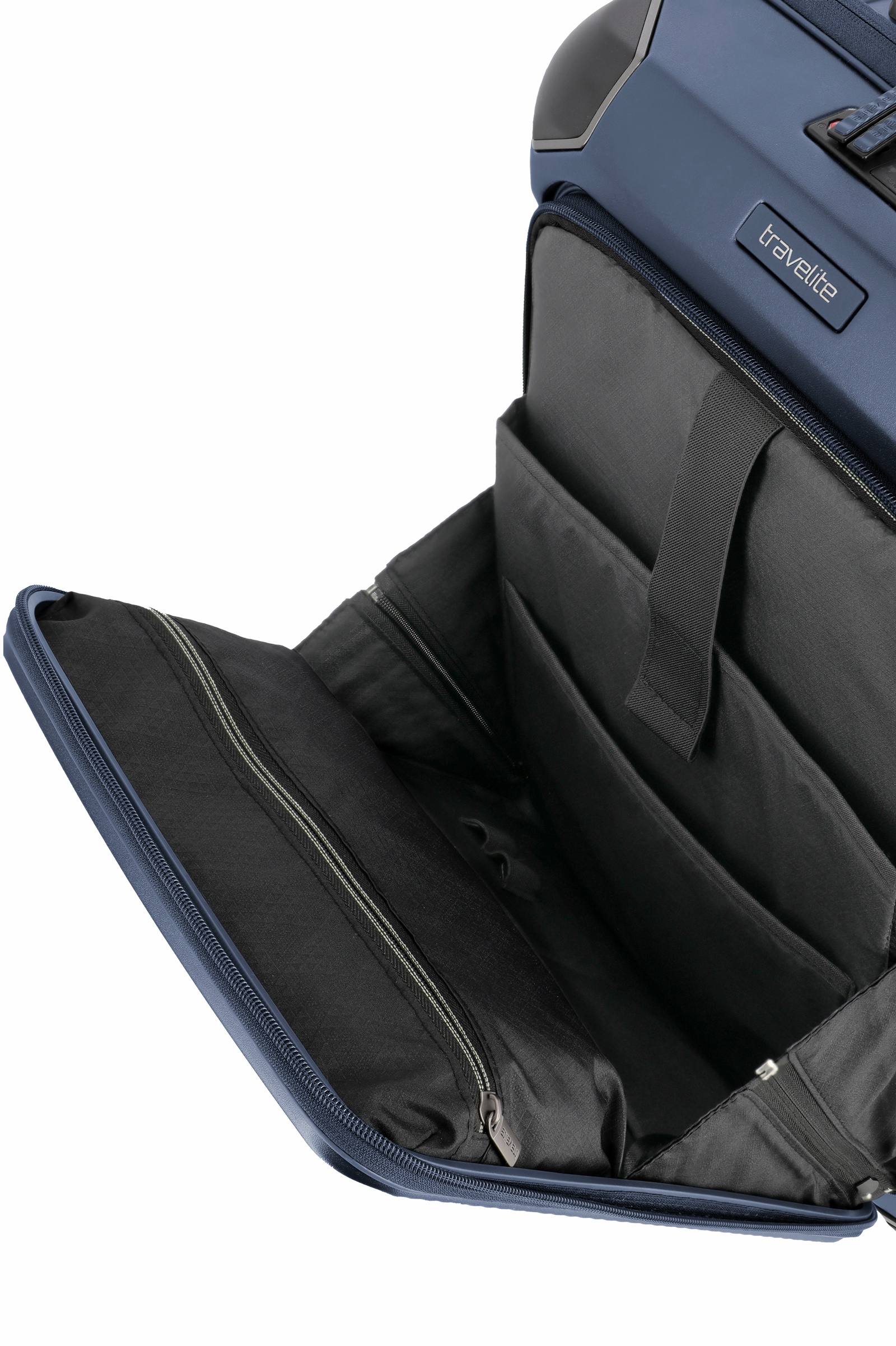 Travelite Koffer Trolley Millenium Vortasche 55 cm S+ 4 Rollen Navy