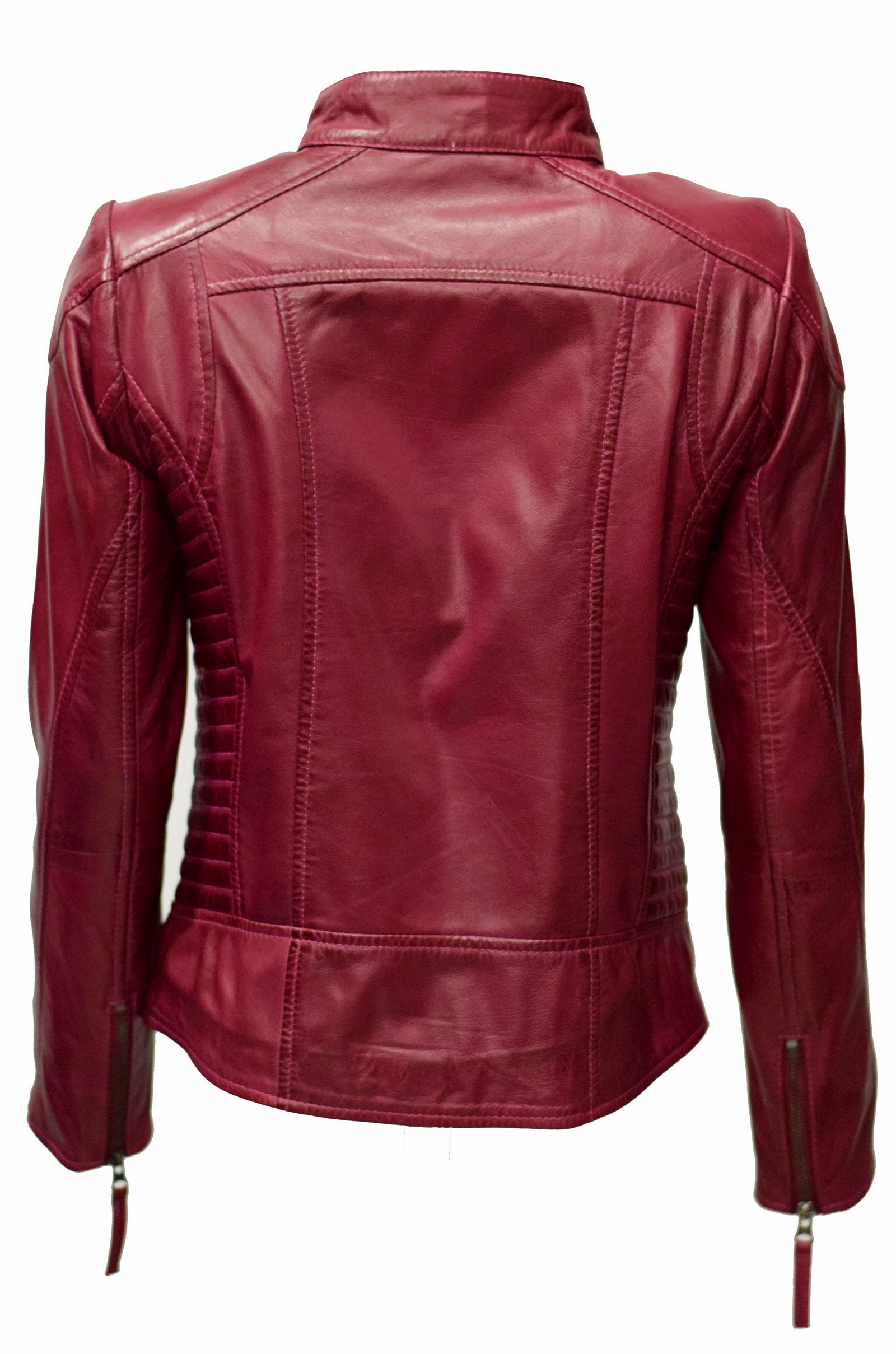 Damen Lederjacke Frida in washed Amaranth Rot