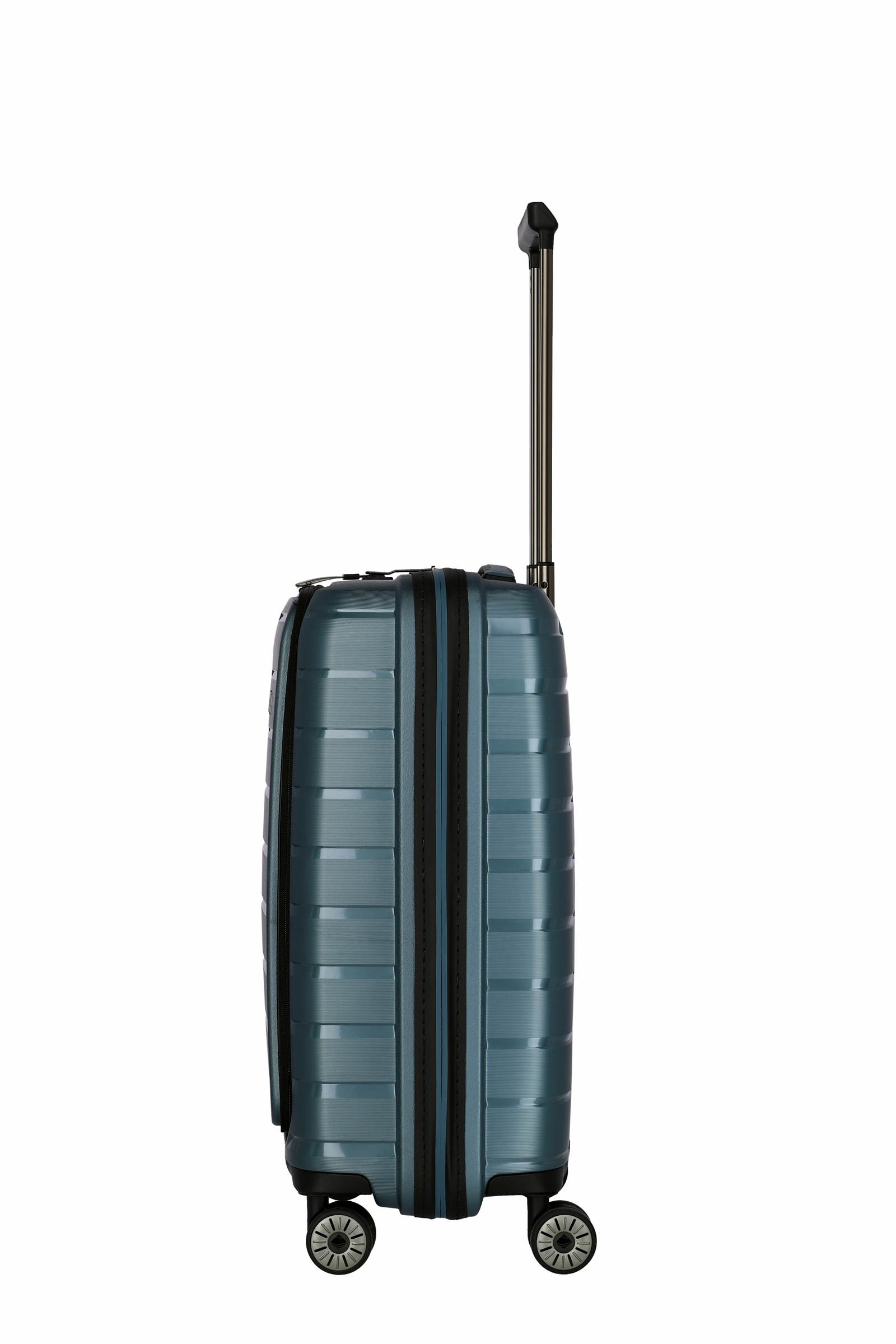 Travelite Koffer Air Base Vortasche 4 Rollen Trolley 55 cm S+ Eisblau