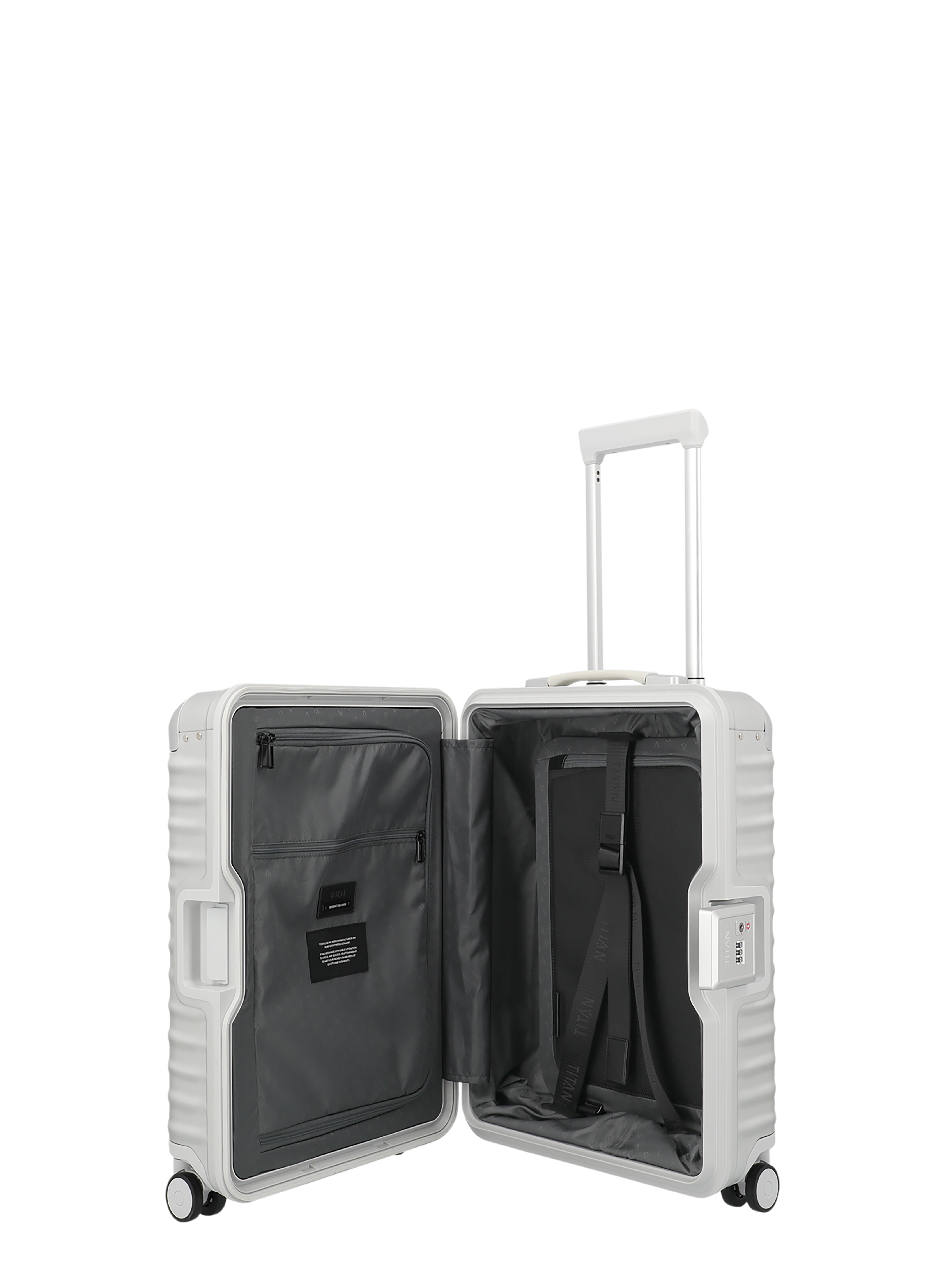TITAN Aluminium Trolley ETERNITY S 23 cm mit 4 Rollen Silber