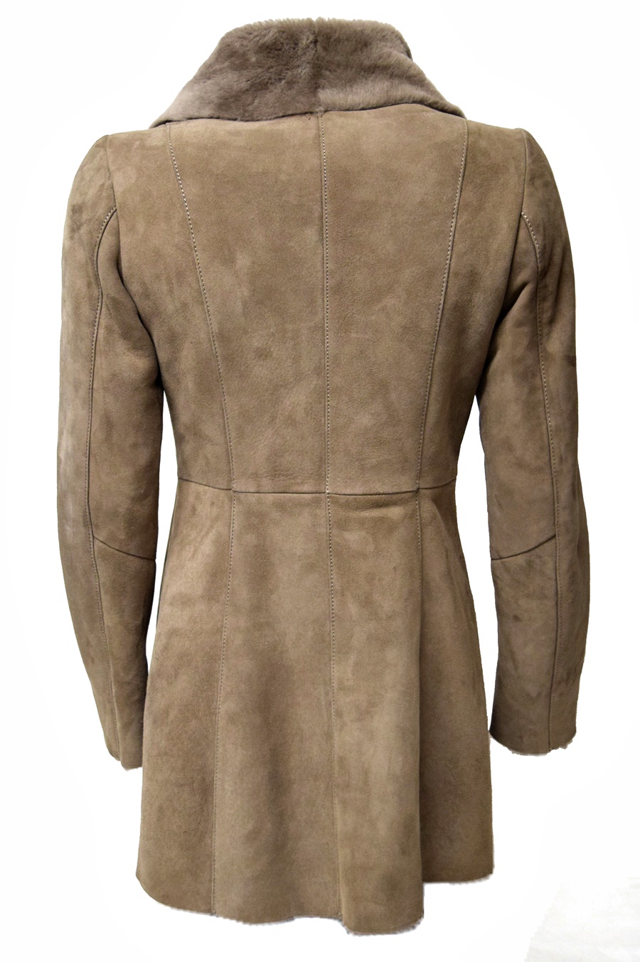 Levinsky Damen Lammfellmantel Shearling in Taupe Grau