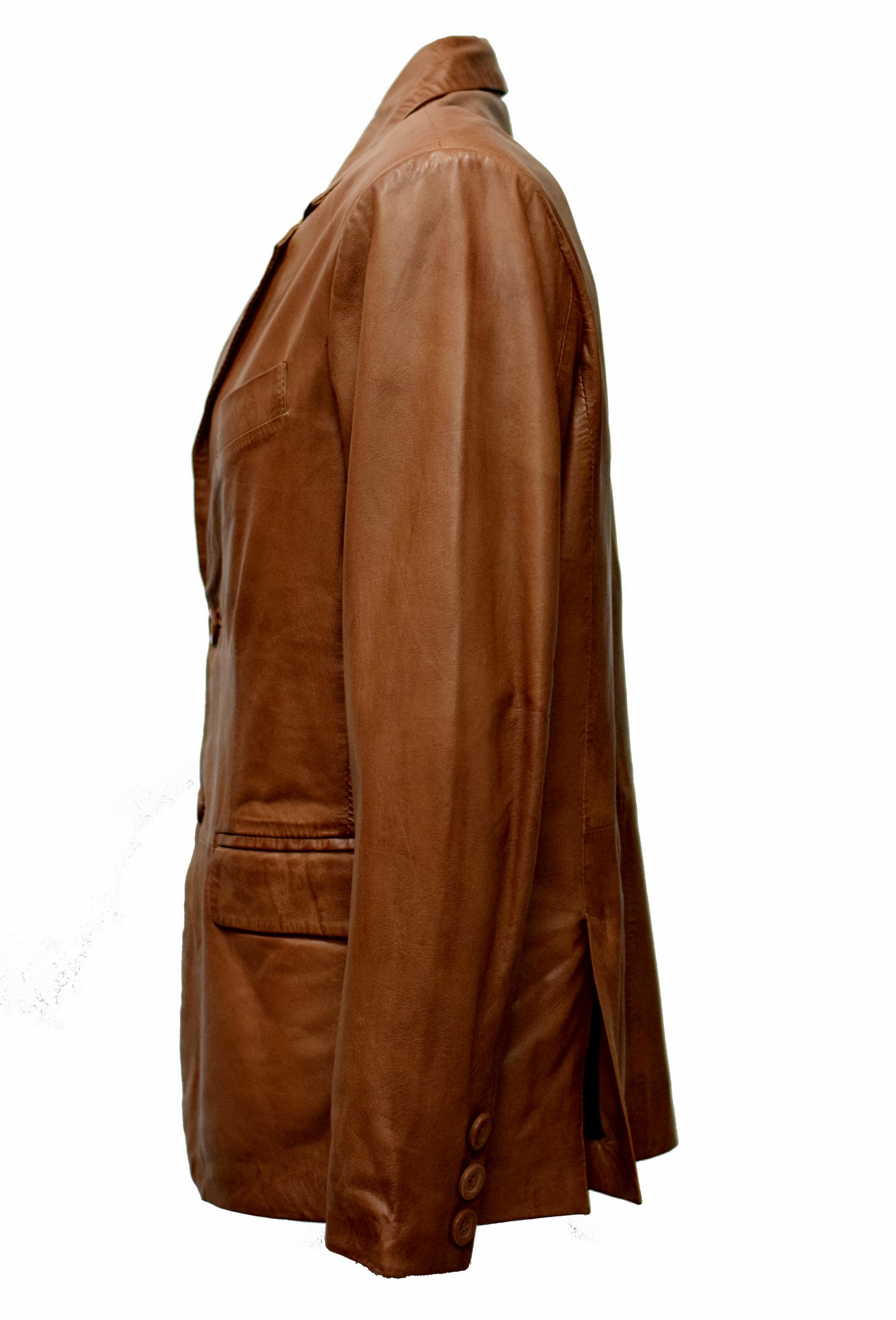 Herren Ledersakko Boris in washed Cognac