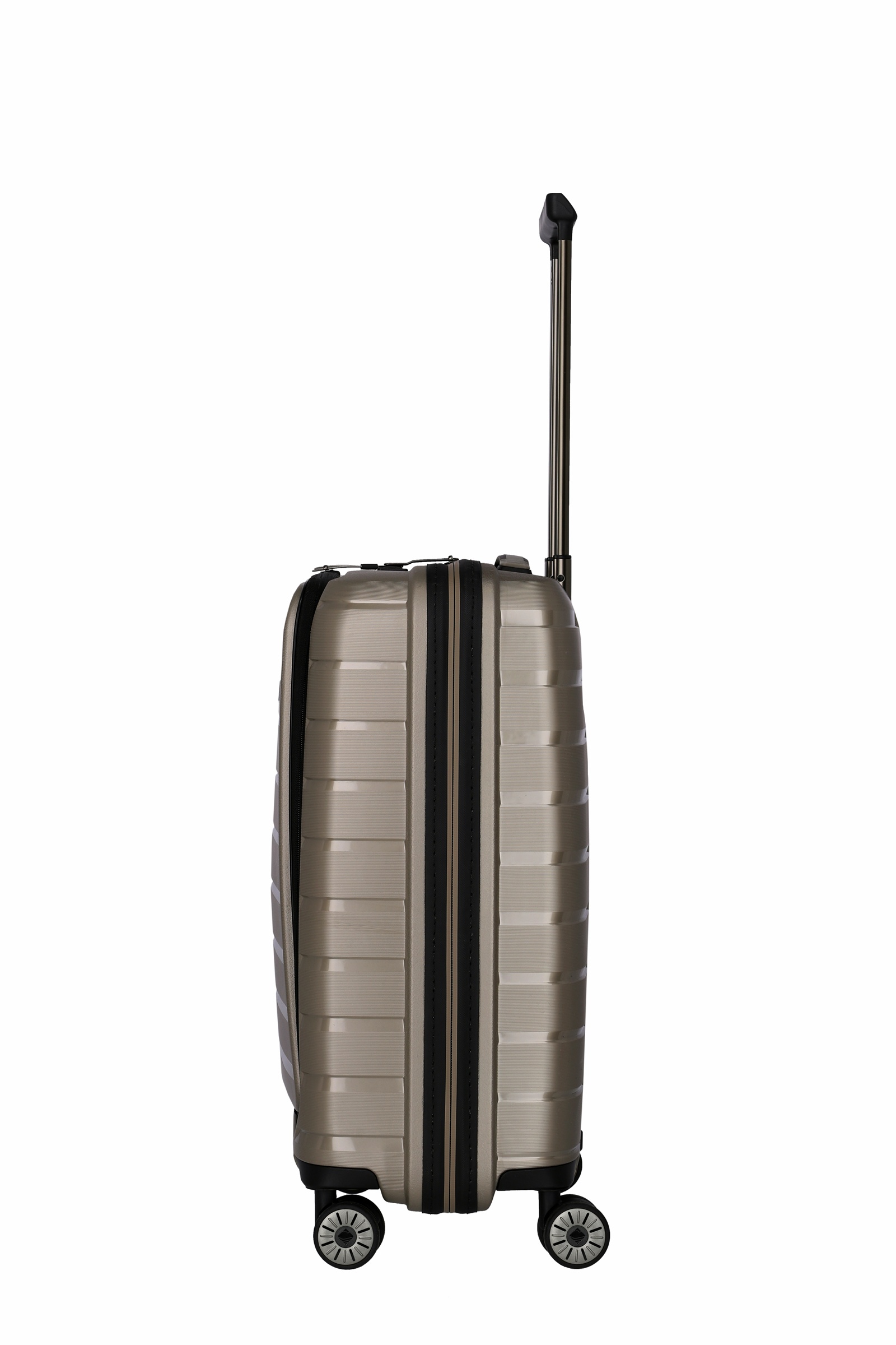 Travelite Koffer Air Base Vortasche 4 Rollen Trolley 55 cm S+ Champagner