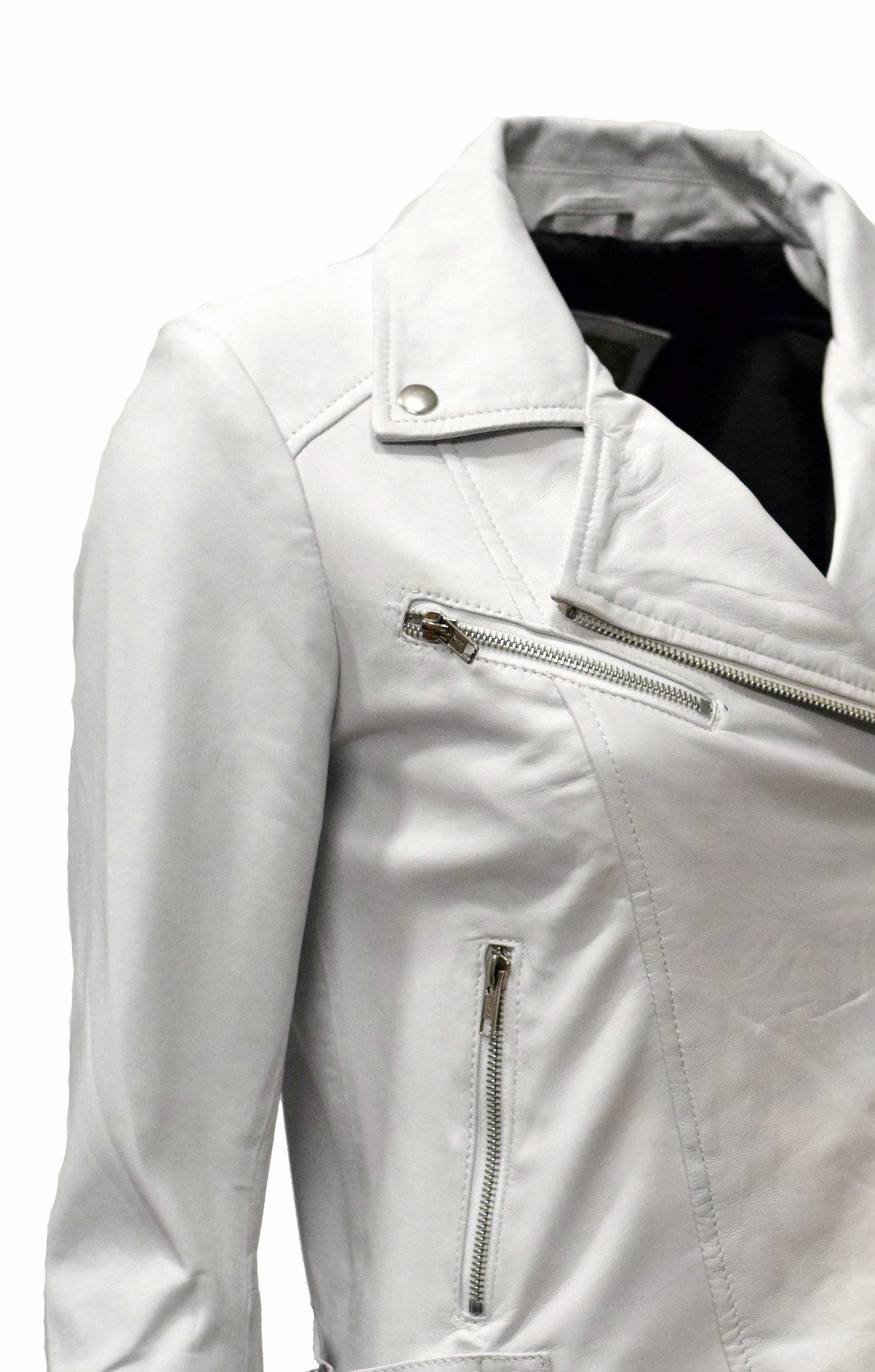 Damen Lederjacke Bebie in washed Weiss