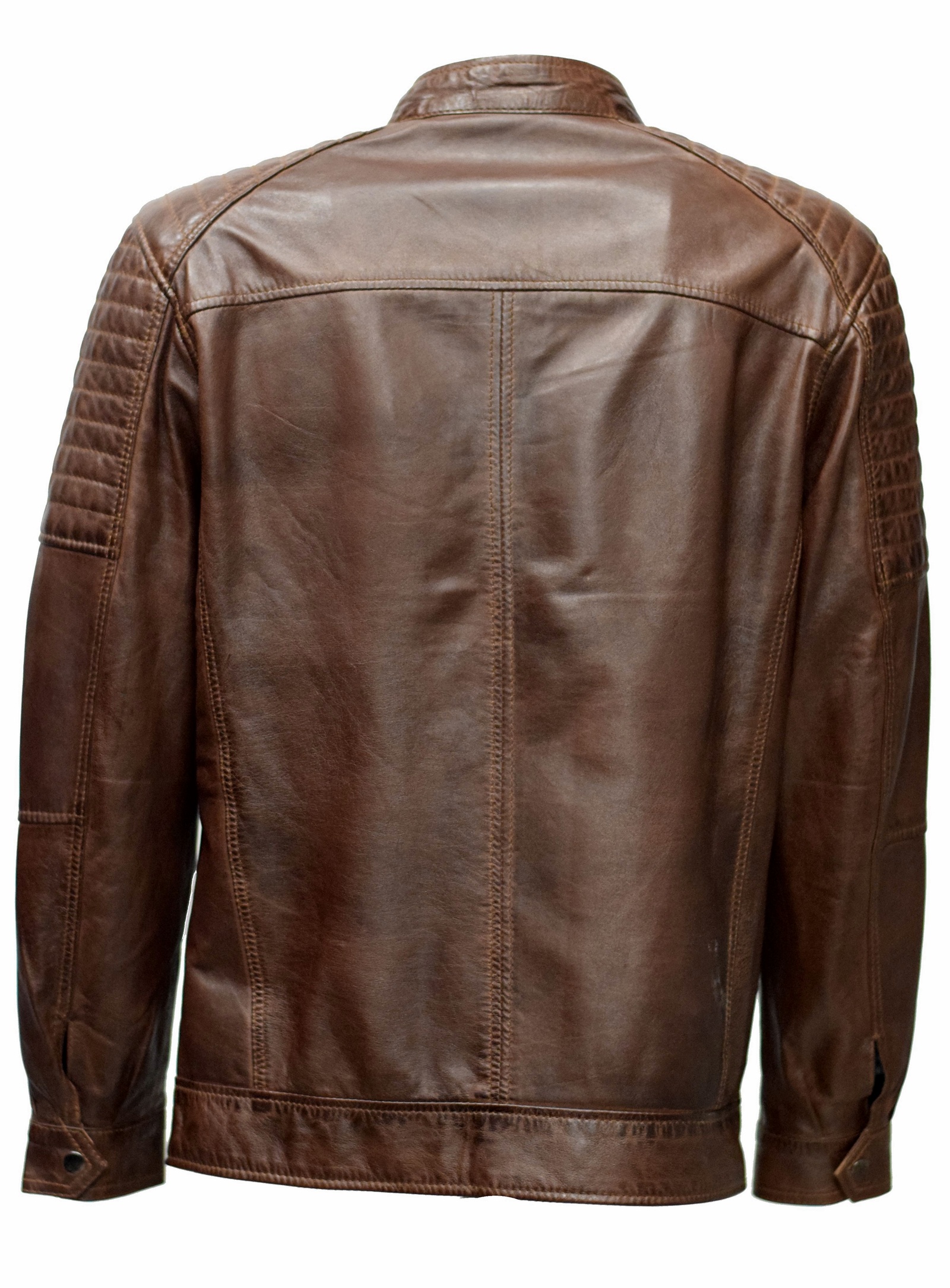 Herren Lederjacke Ray washed Kastanie Braun