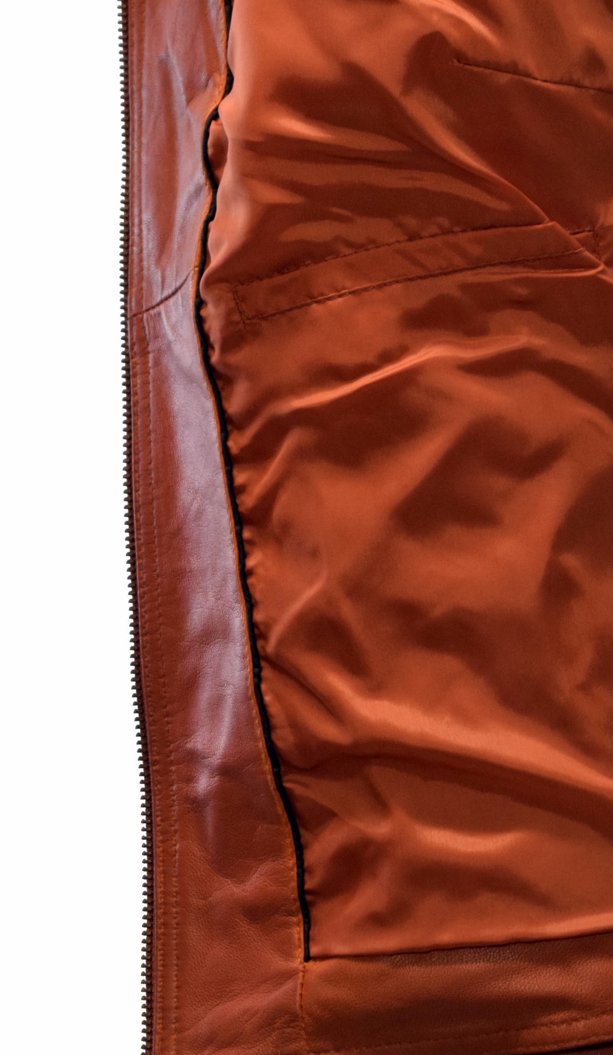 Damen Lederjacke Malla P-14-01 washed Rostorange