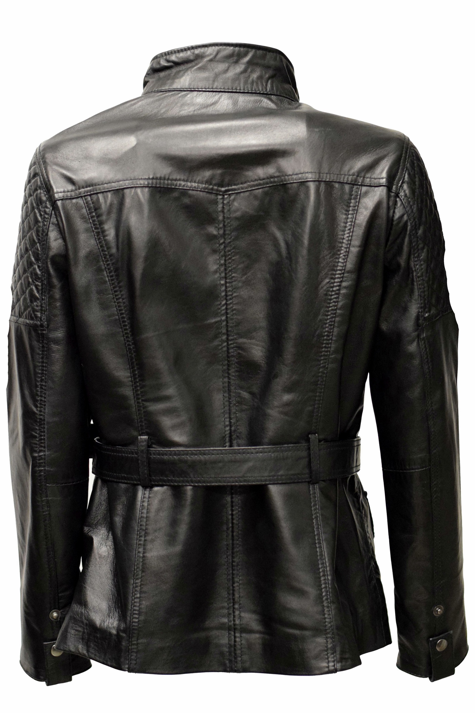 Damen Lederjacke Gyda in washed Schwarz