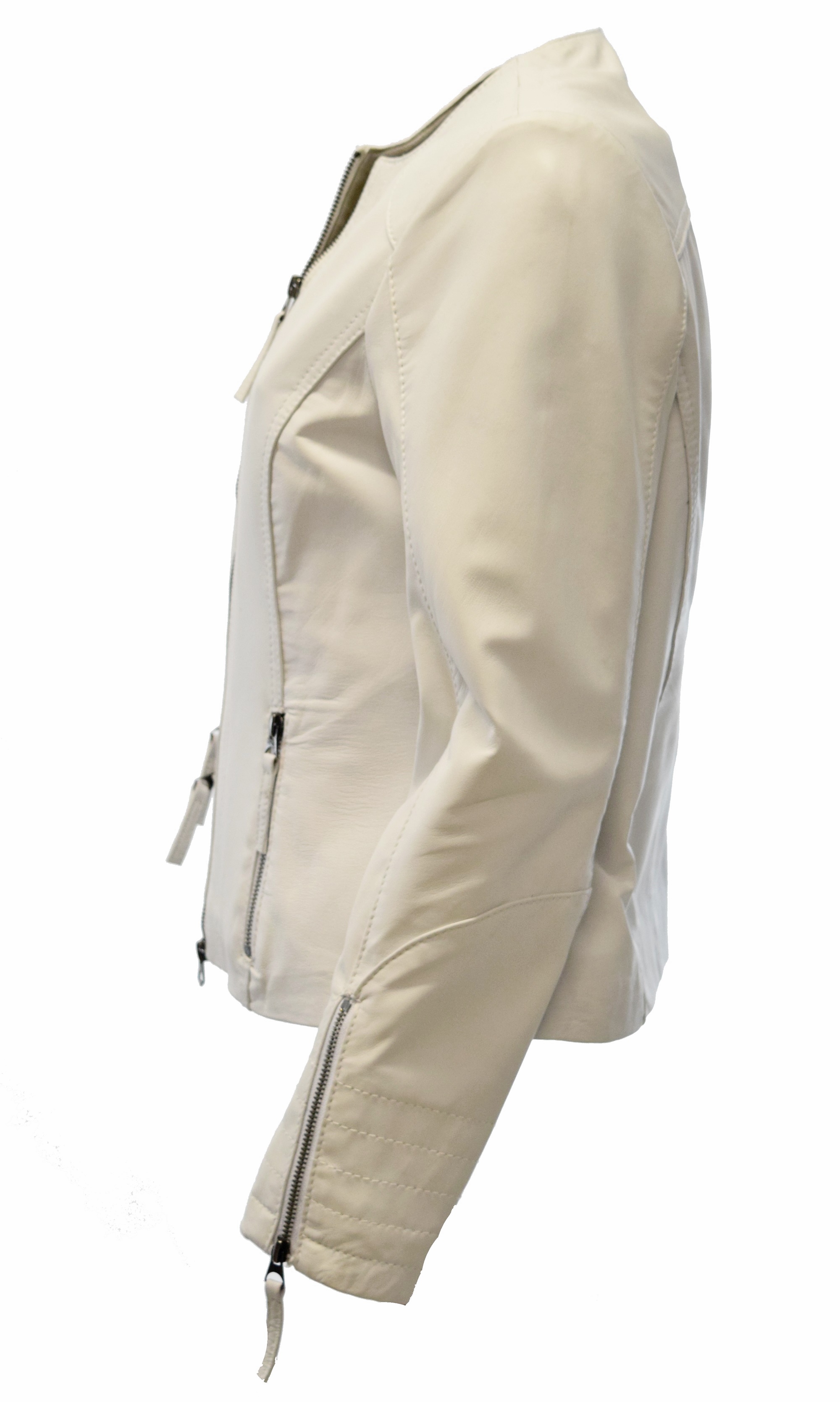 Damen Lederjacke Ena washed Weiss