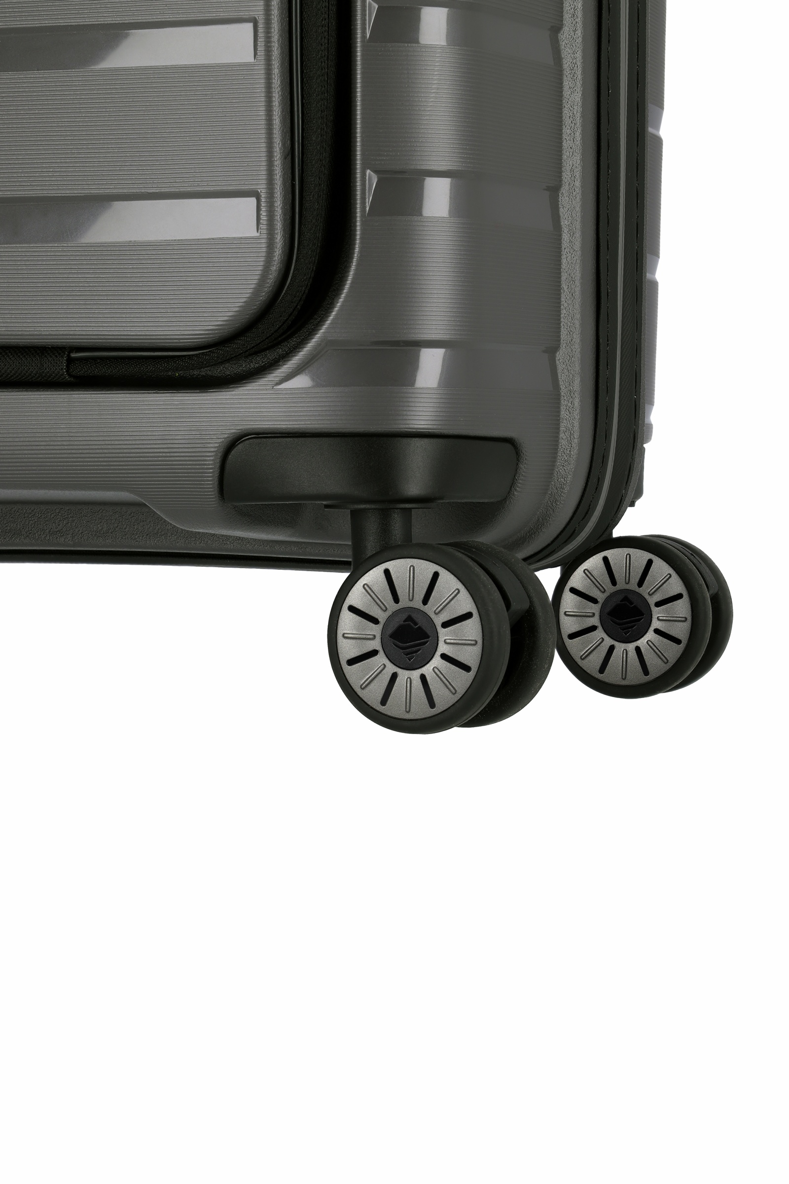 Travelite Koffer Air Base Vortasche 4 Rollen Trolley 55 cm S+ Anthrazit