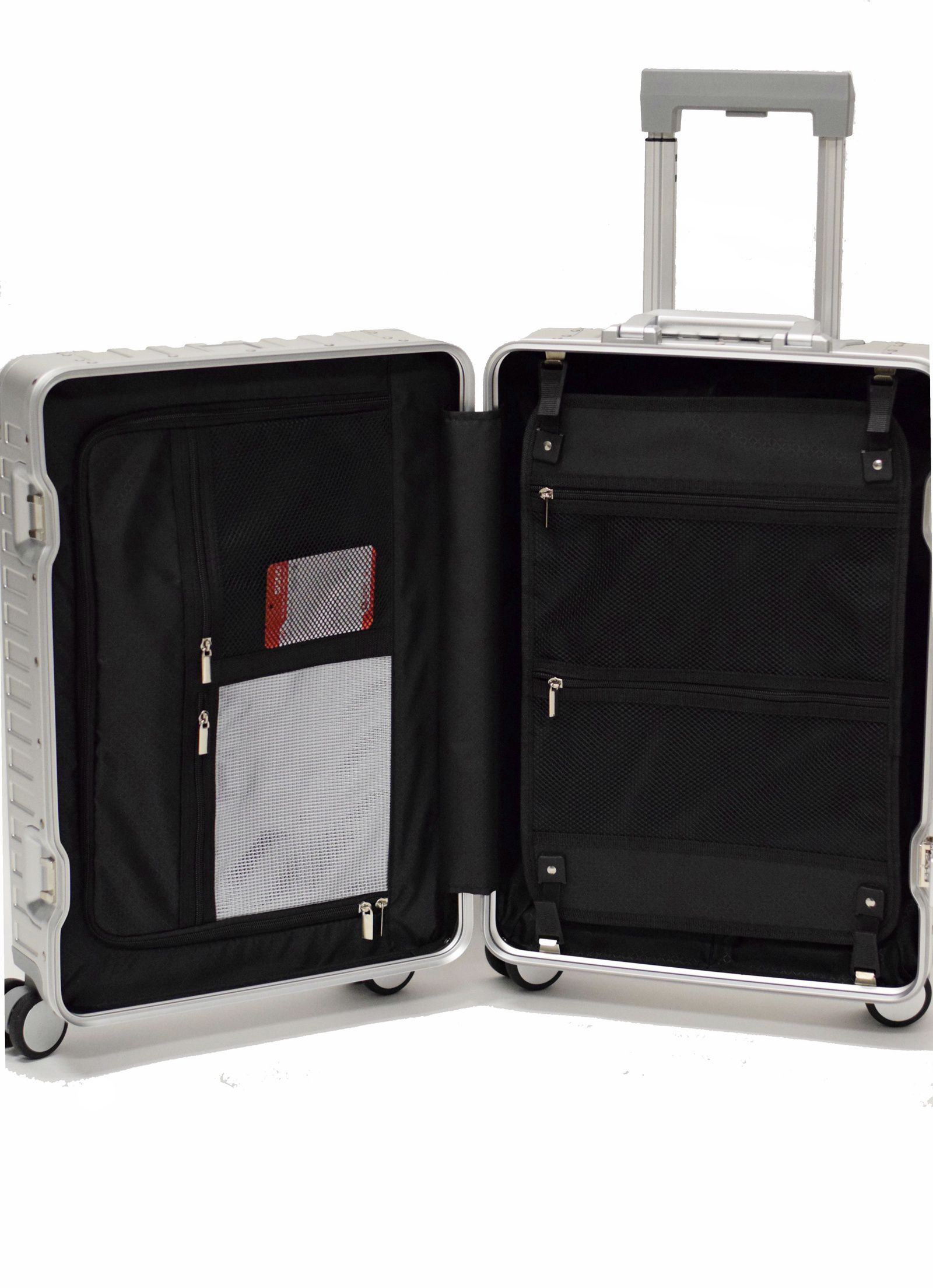Zimmert Aluminium Koffer Trolley T-257 M 66 cm mit 4 Rollen