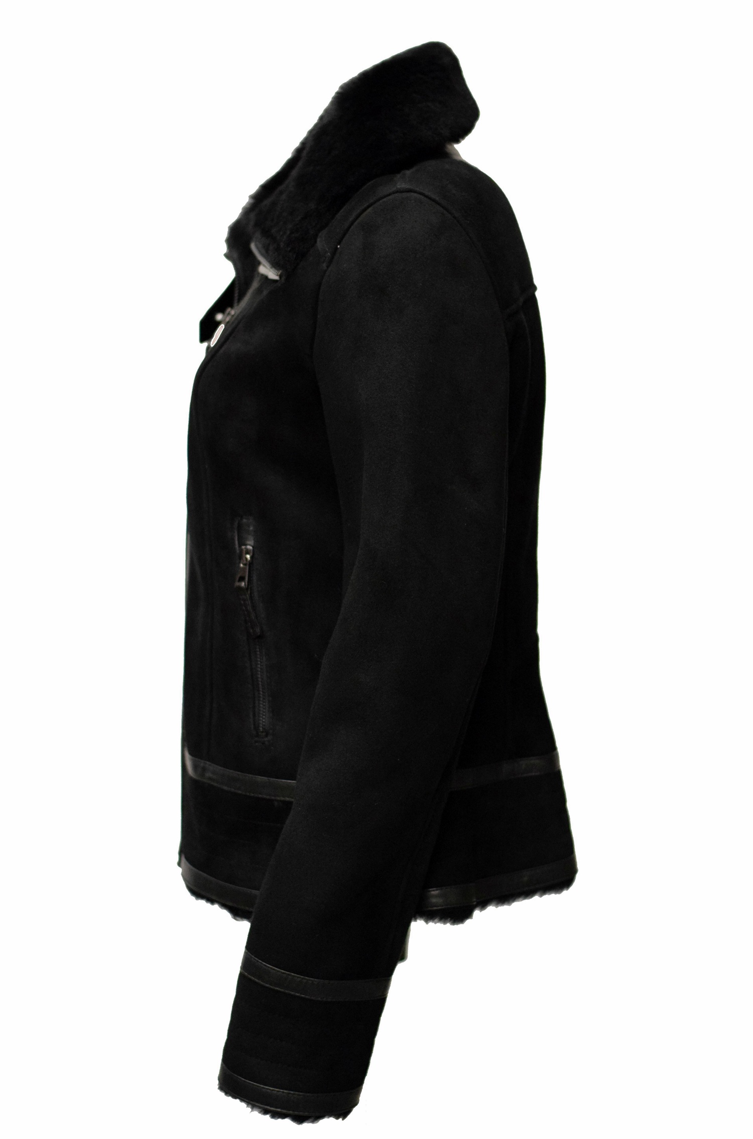 Damen Lammfelljacke Lena in Anthrazit