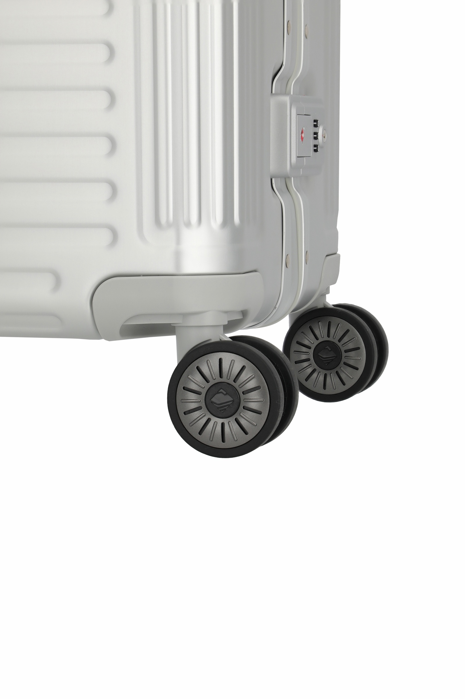 Travelite Aluminium Trolley Next 2.0 M 66 cm mit 4 Rollen Silber