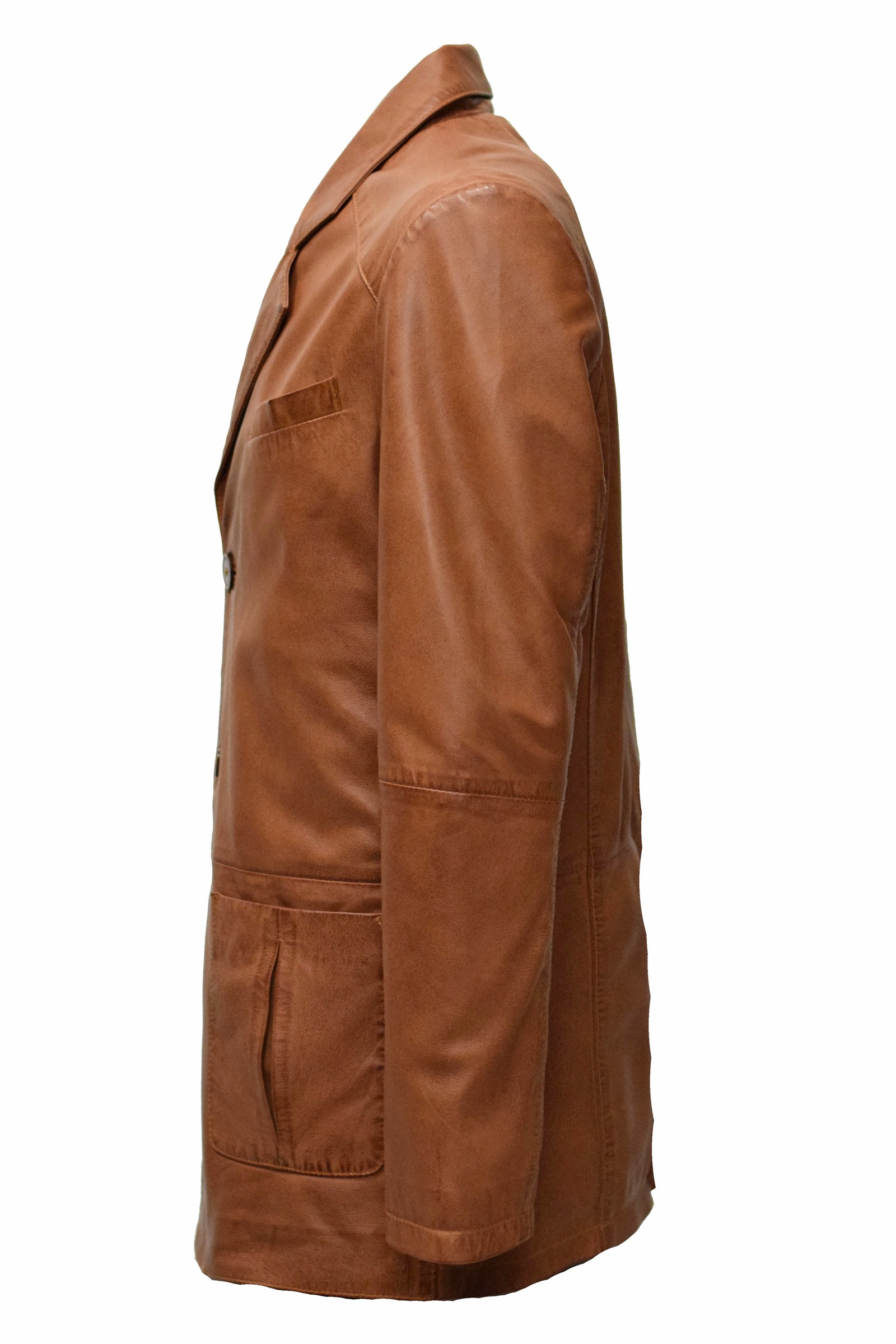 Herren Ledersakko Bruno in washed Cognac