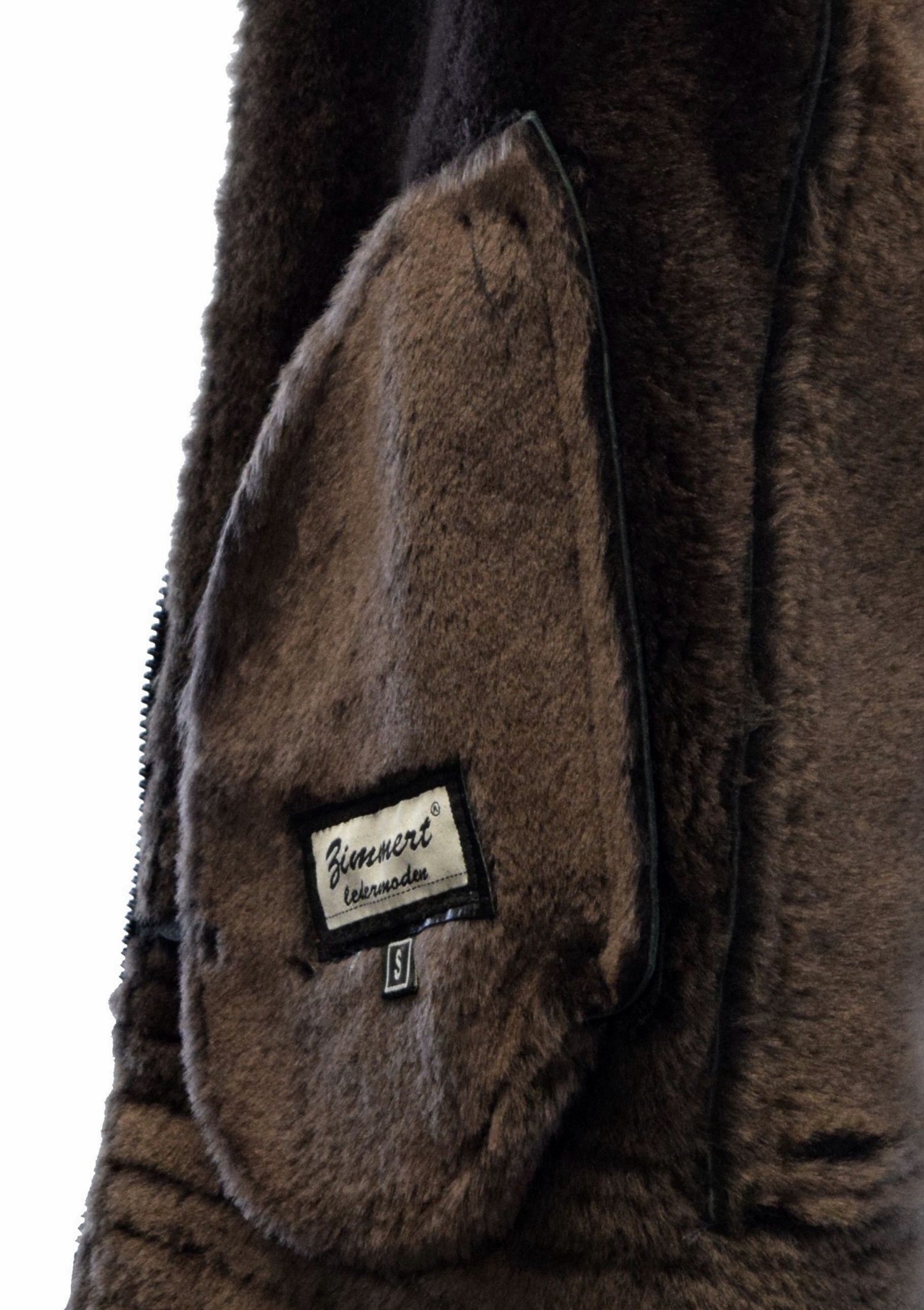 Herren Lammfelljacke Bomber Mark in Anthrazit