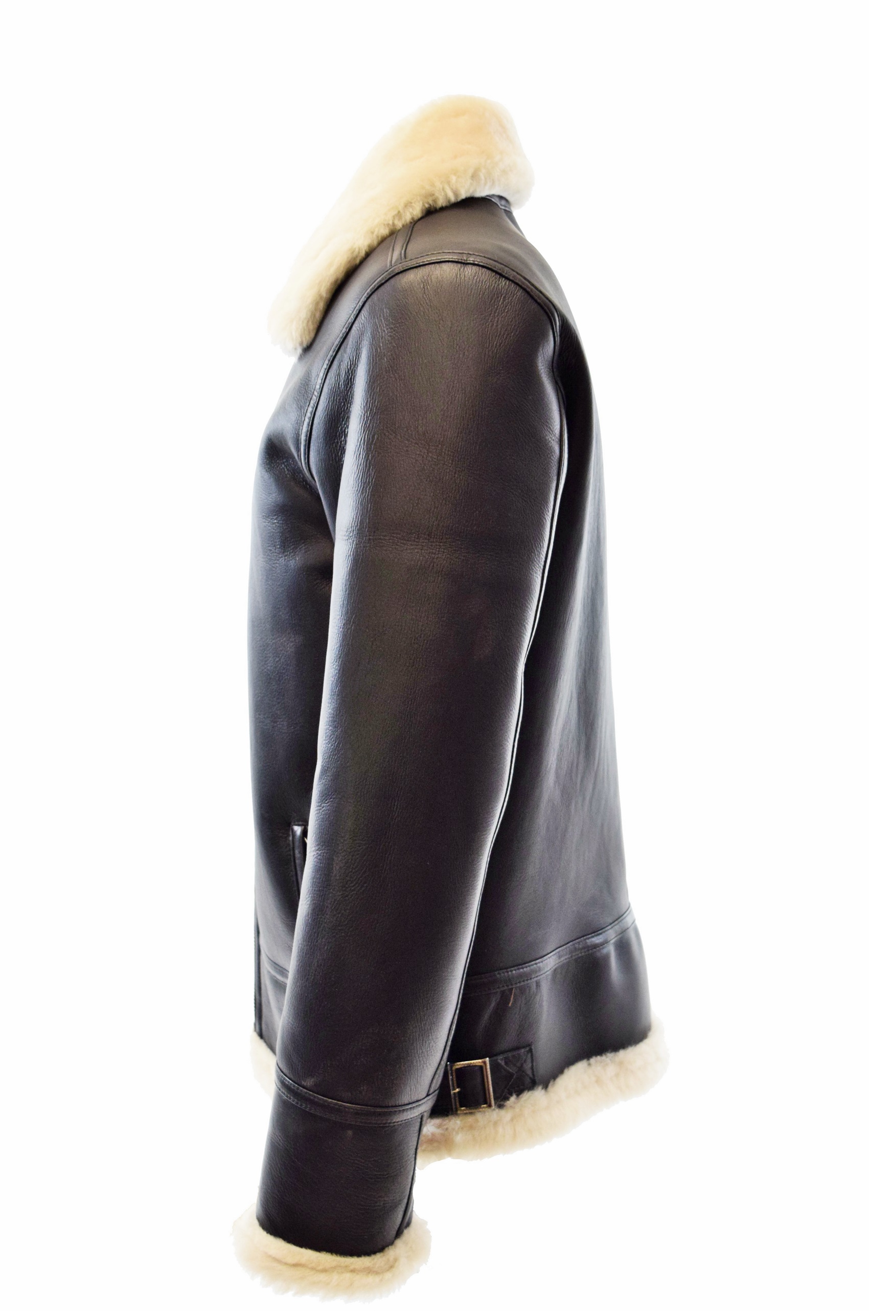Herren Lammfelljacke Bomber Toni in Schwarz