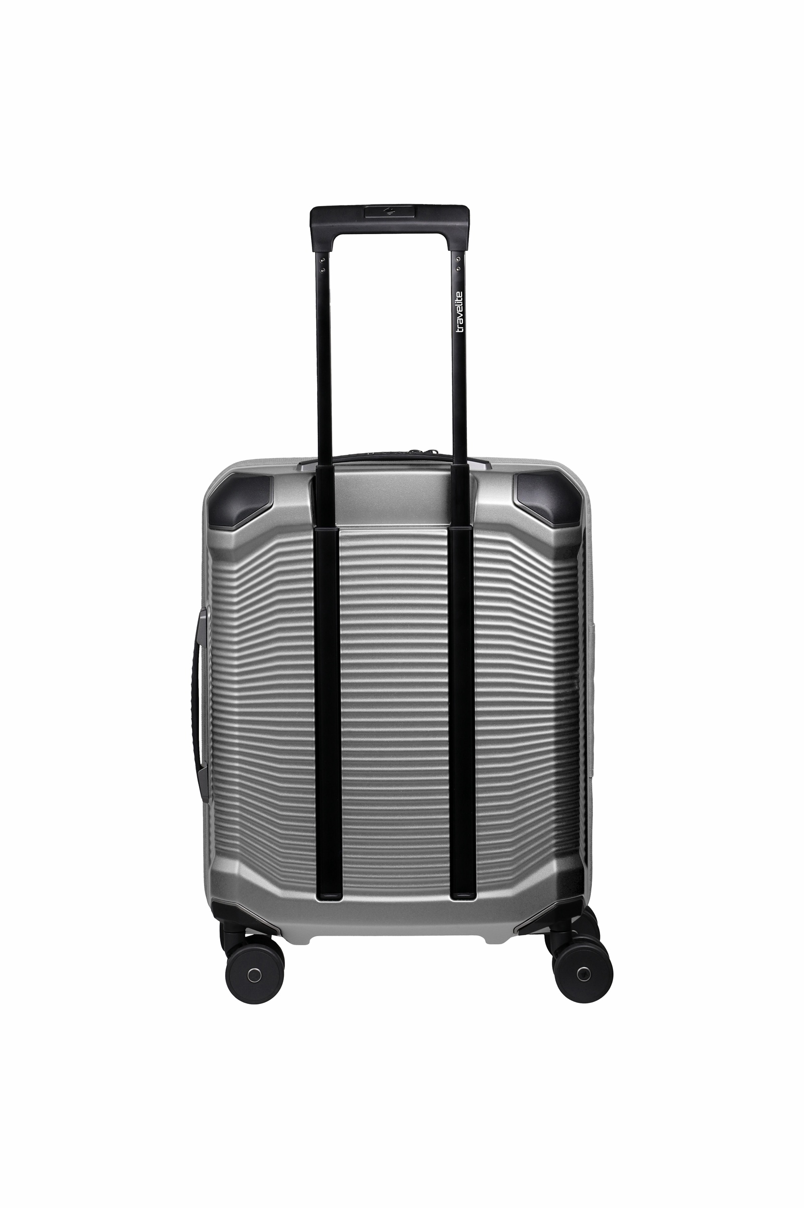 Travelite Koffer Millenium Vortasche 4 Rollen Trolley 55 cm S+ Silver