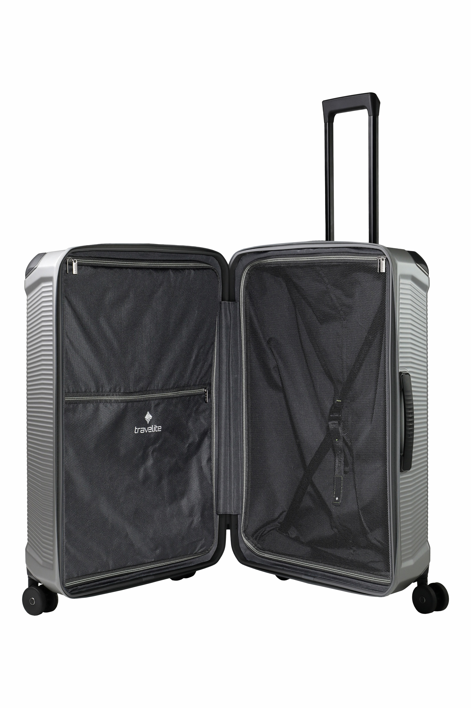 Travelite Koffer Trolley Millenium L 76 cm 4 Rollen Silber