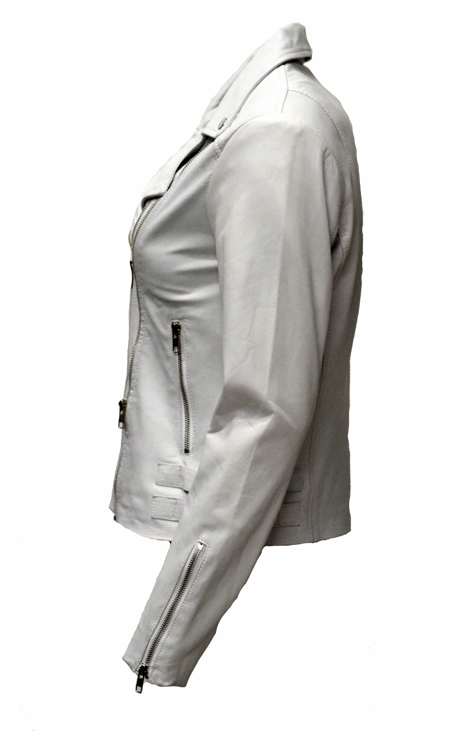 Damen Lederjacke Bebie in washed Weiss