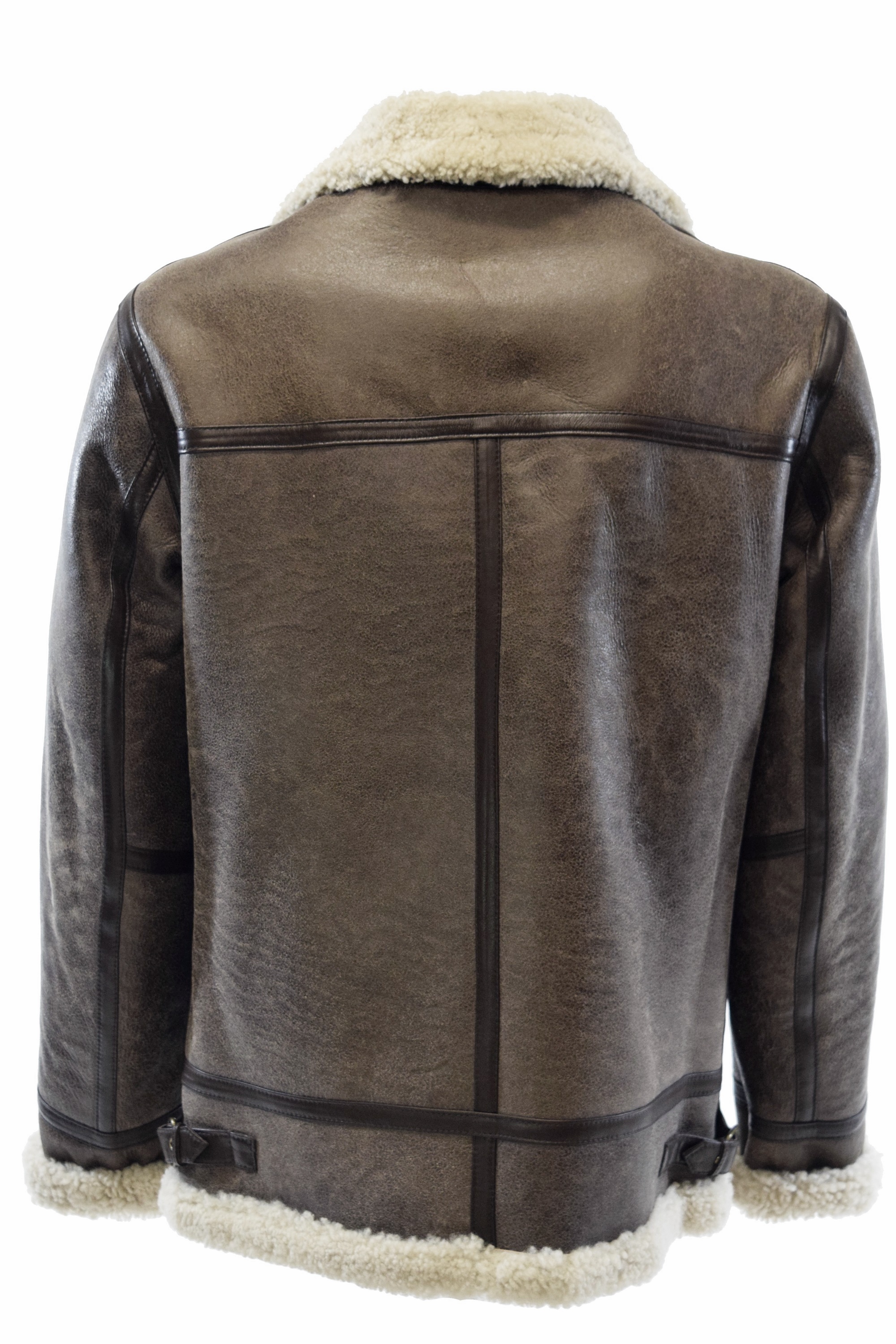 Herren Lammfelljacke Bomber Will in Steinbraun