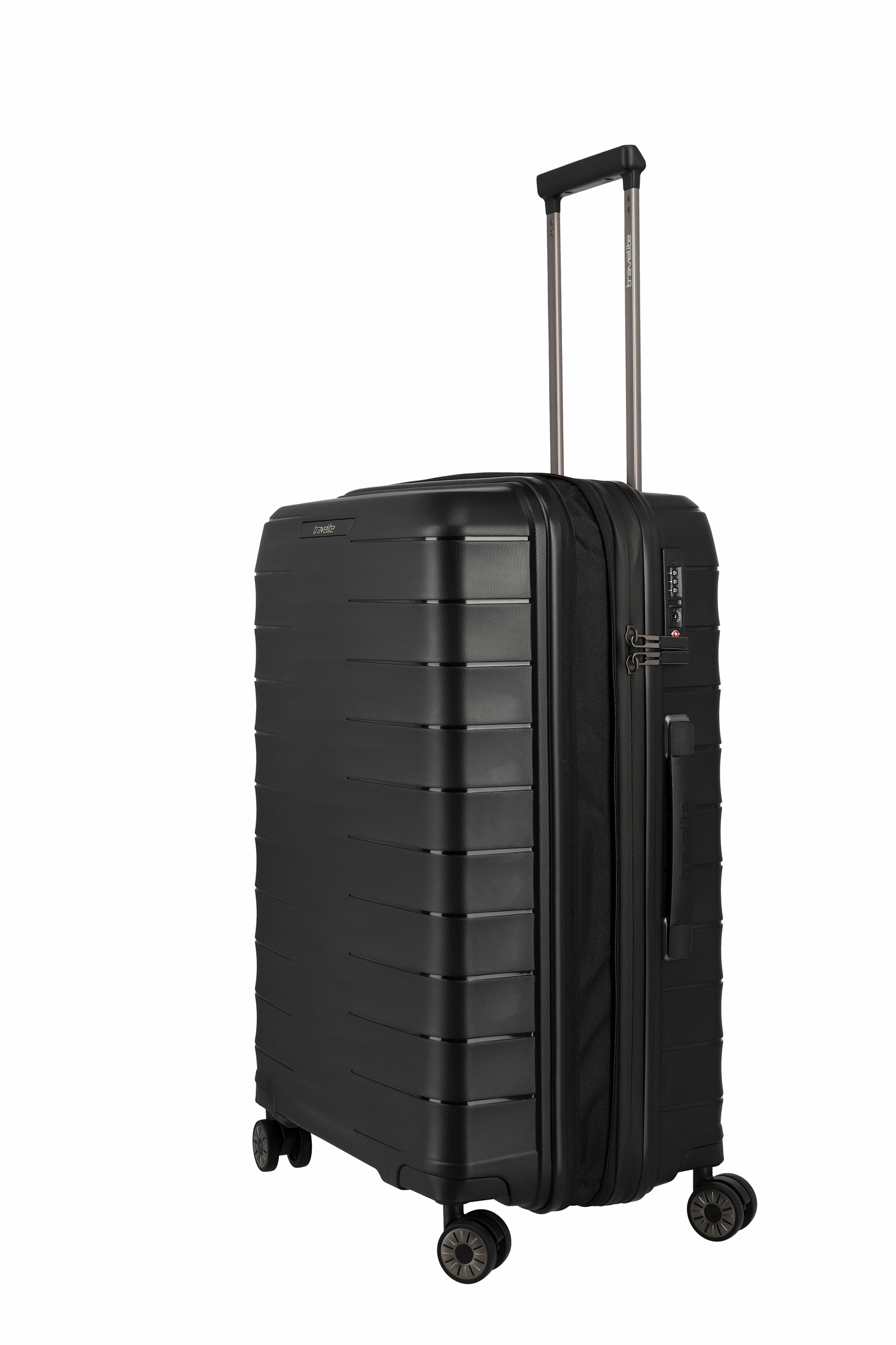Travelite Koffer Mooby 4 Rollen Trolley M 66  cm Schwarz