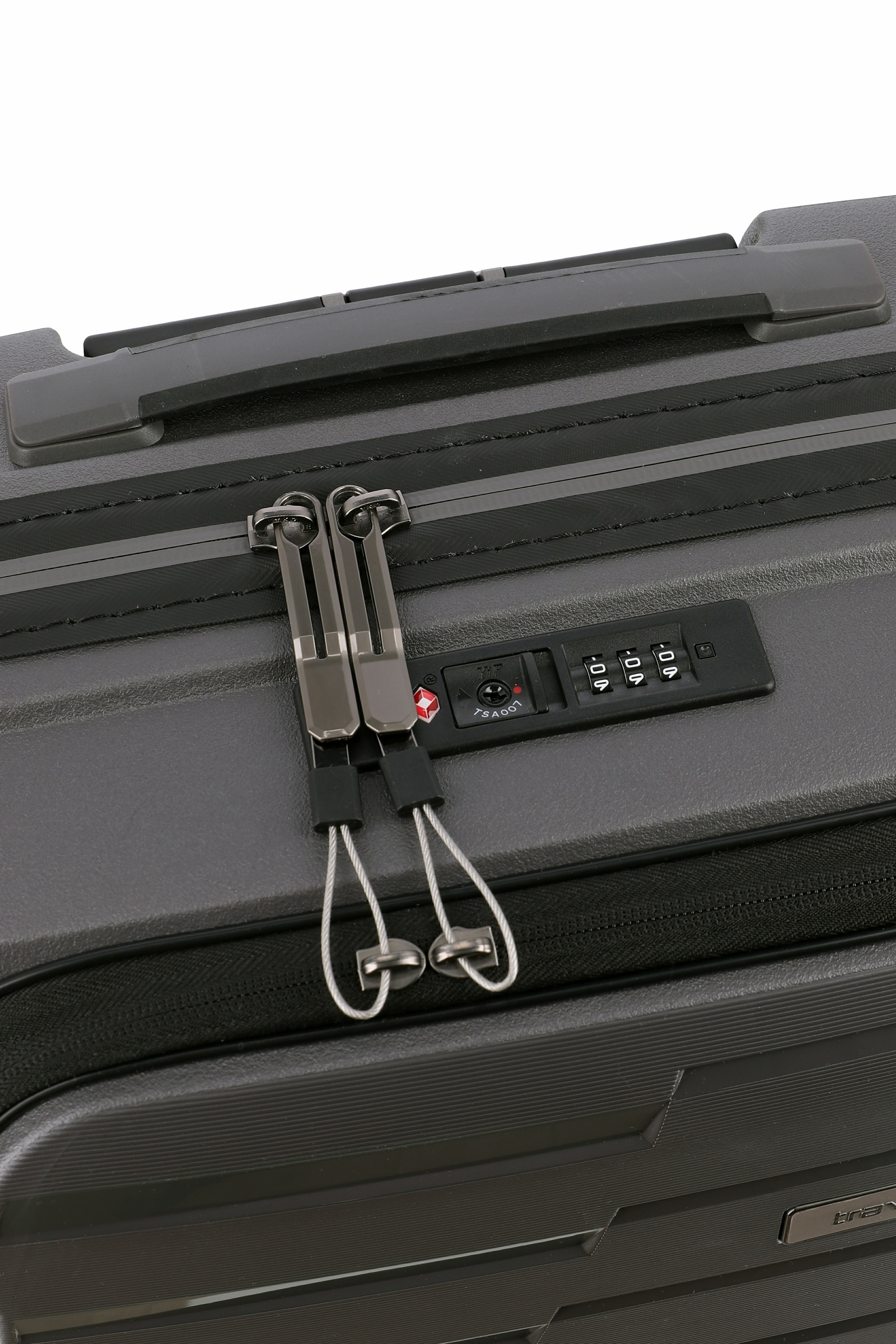 Travelite Koffer Air Base Vortasche 4 Rollen Trolley 55 cm S+ Anthrazit