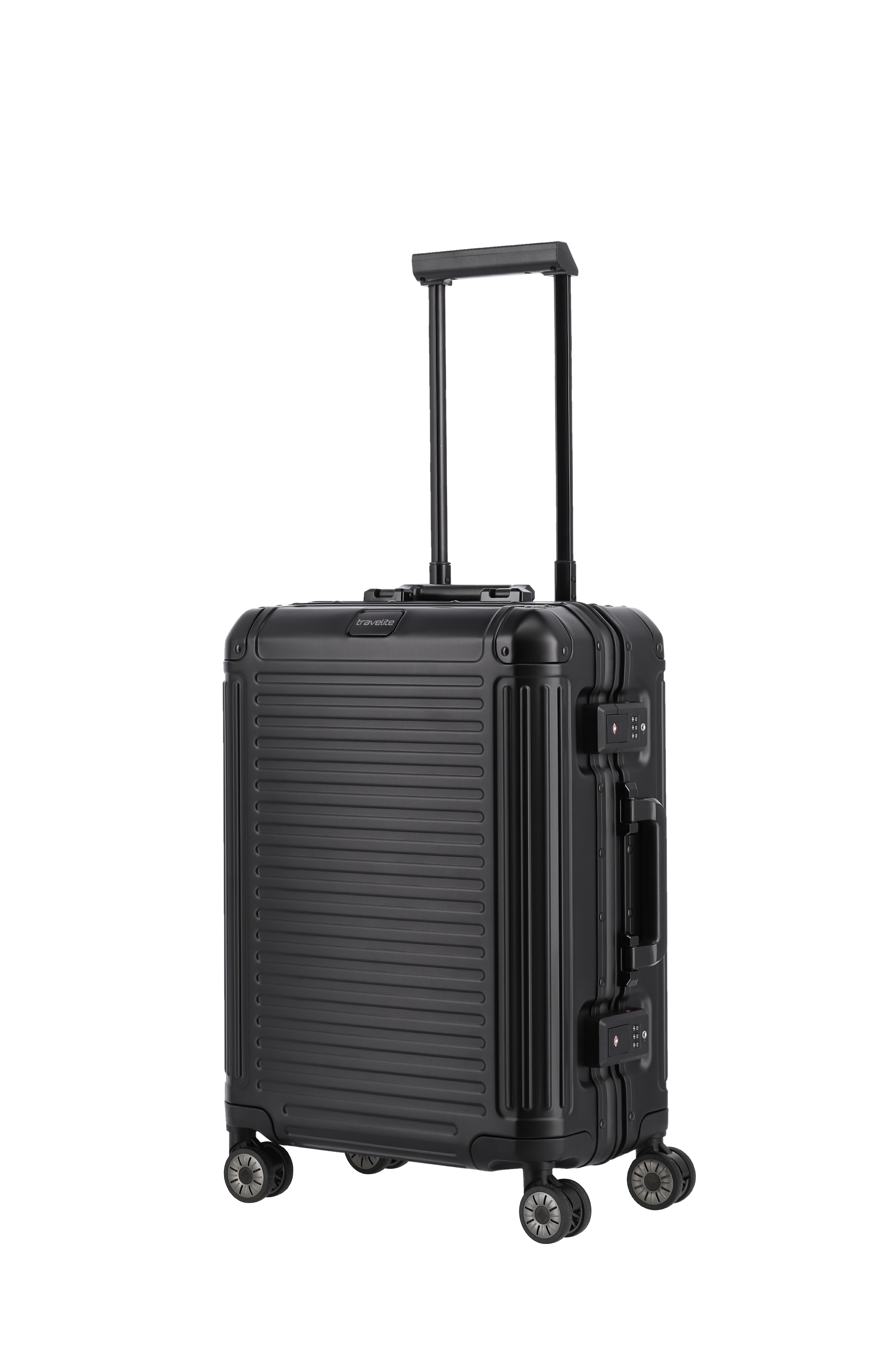 Travelite Aluminium Trolley Next S 55 cm mit 4 Rollen Schwarz