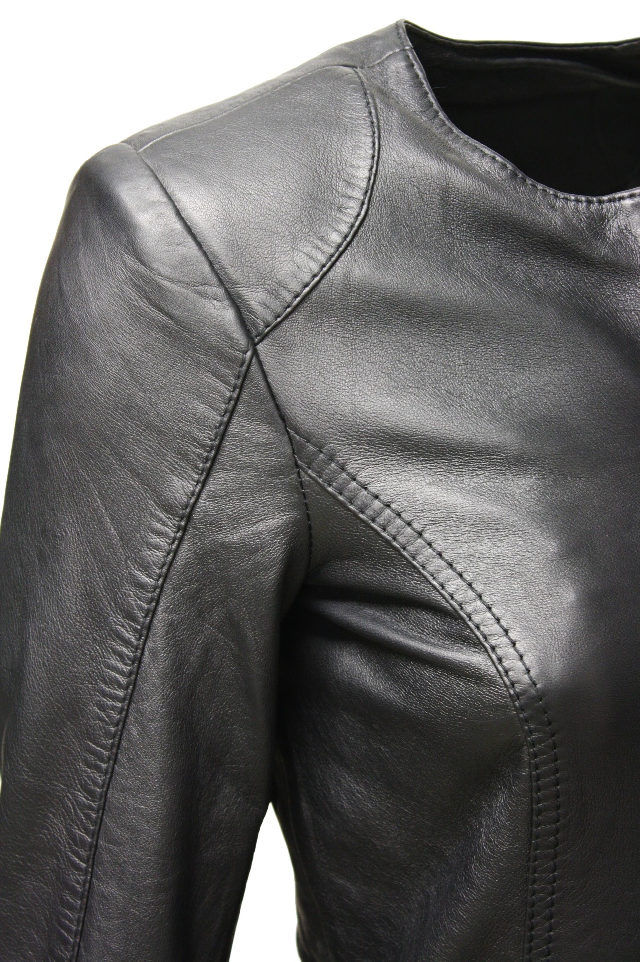 Damen Lederjacke "BEA" in washed Schwarz
