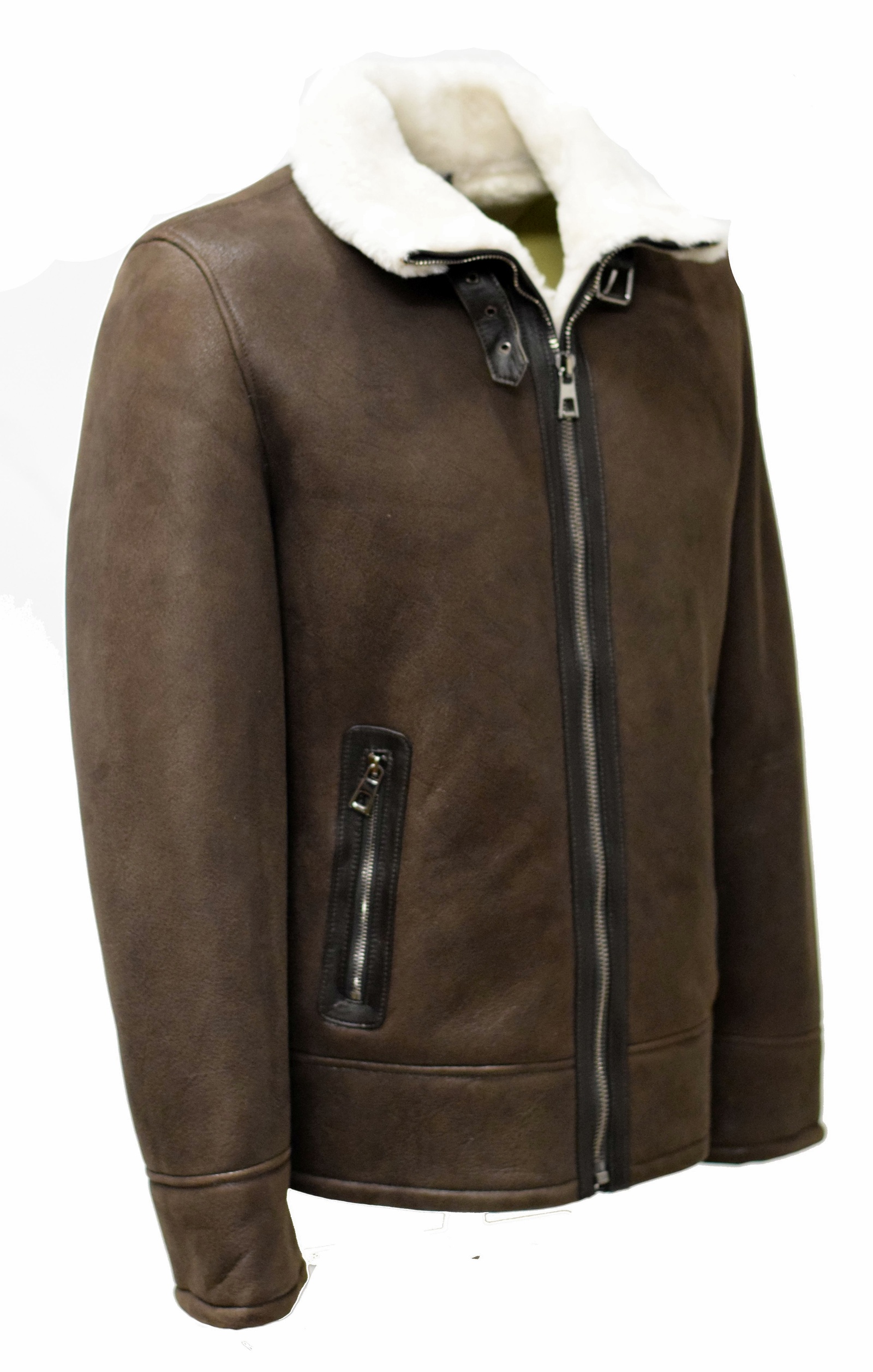 Herren Lammfelljacke Kylian in Marrone Braun