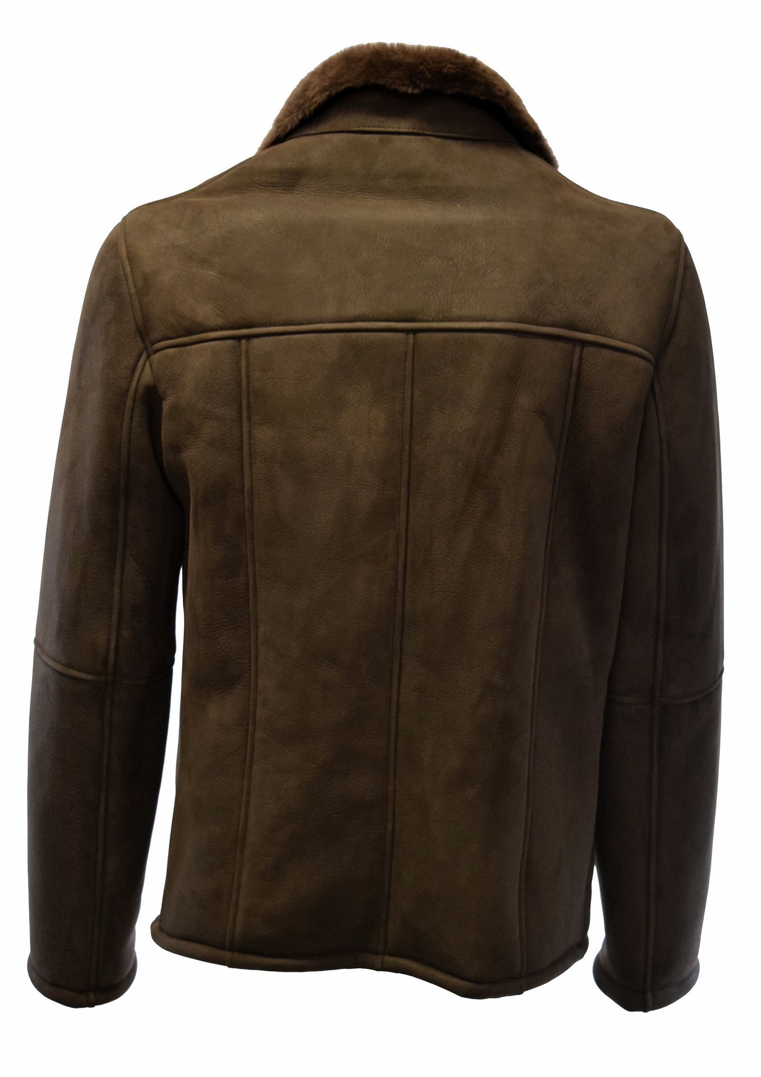 Herren Velour Lammfelljacke Nellson in Dunkelbraun