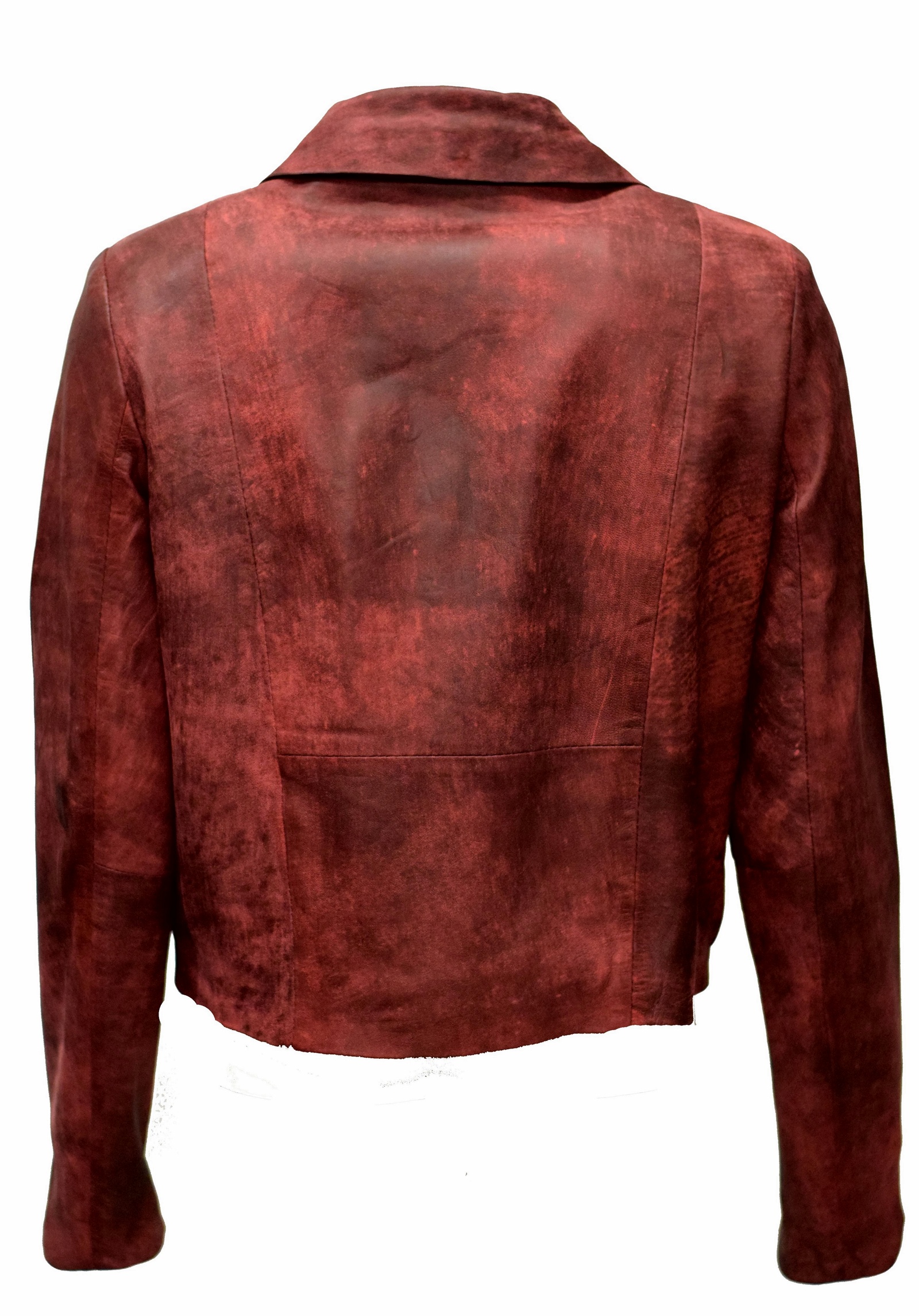 Damen Lederhemd Jella in vintage Rot