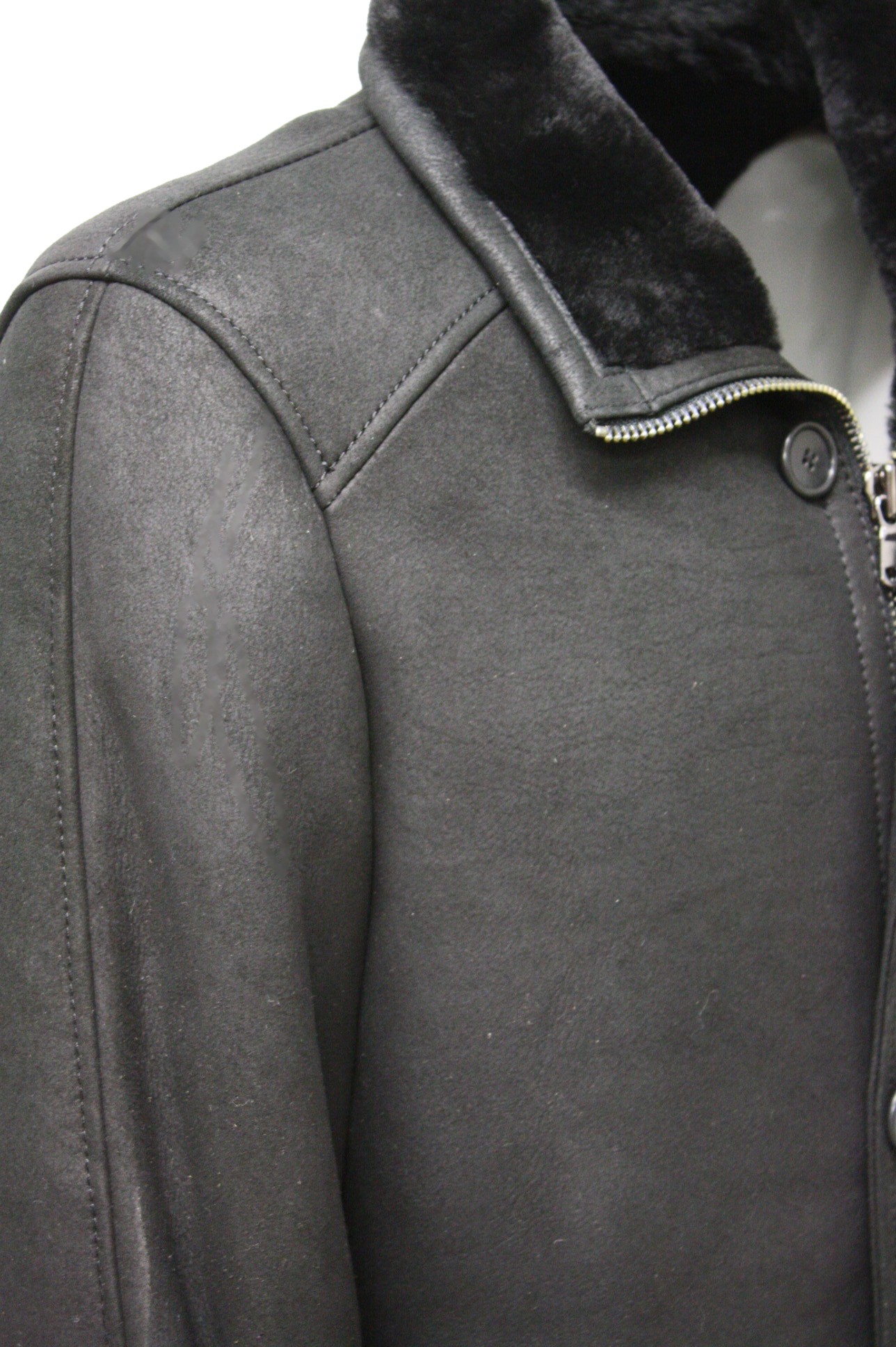 Maddox Herren Lederjacke aus Lammfell in Schwarz