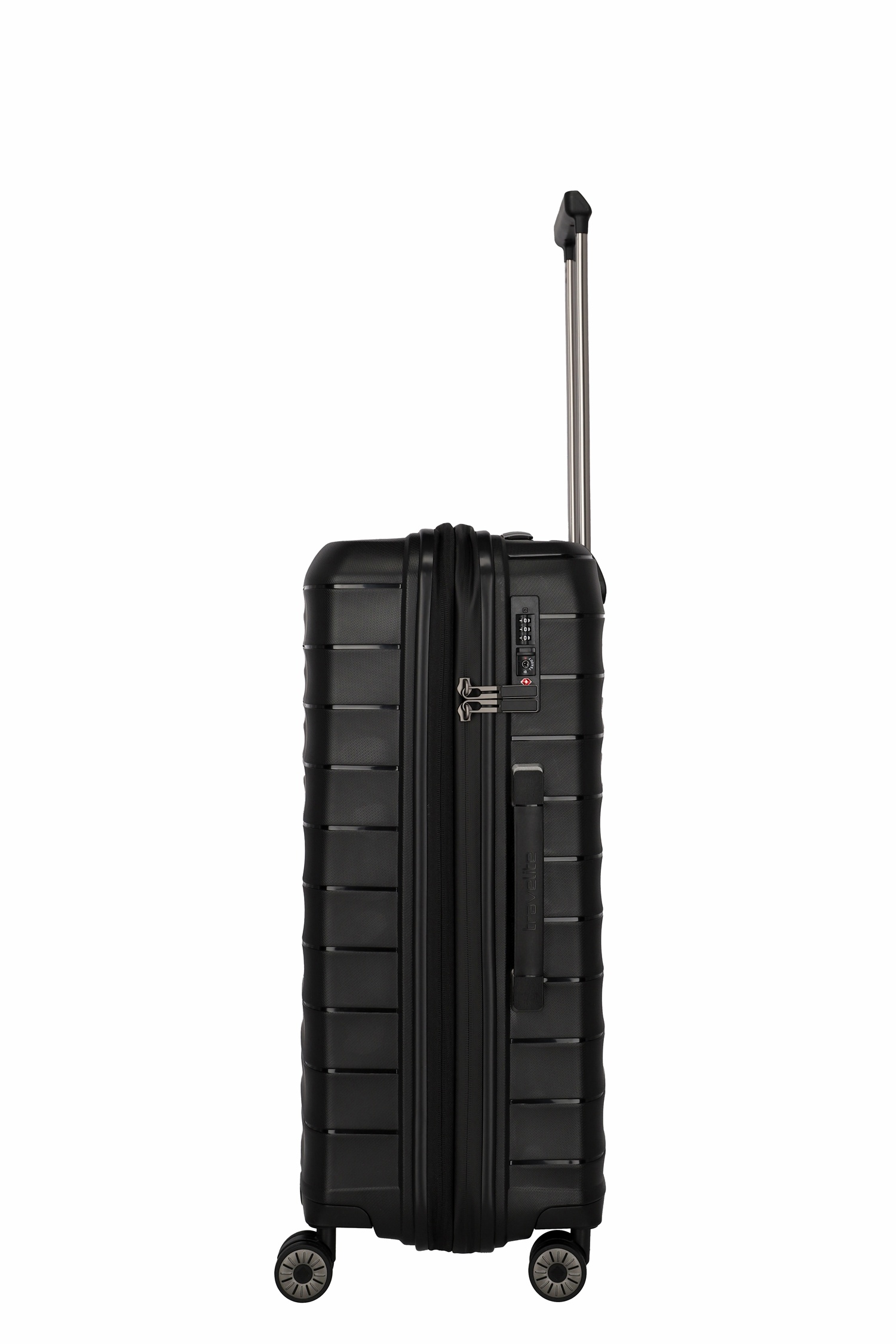 Travelite Koffer Mooby 4 Rollen Trolley M 66  cm Schwarz
