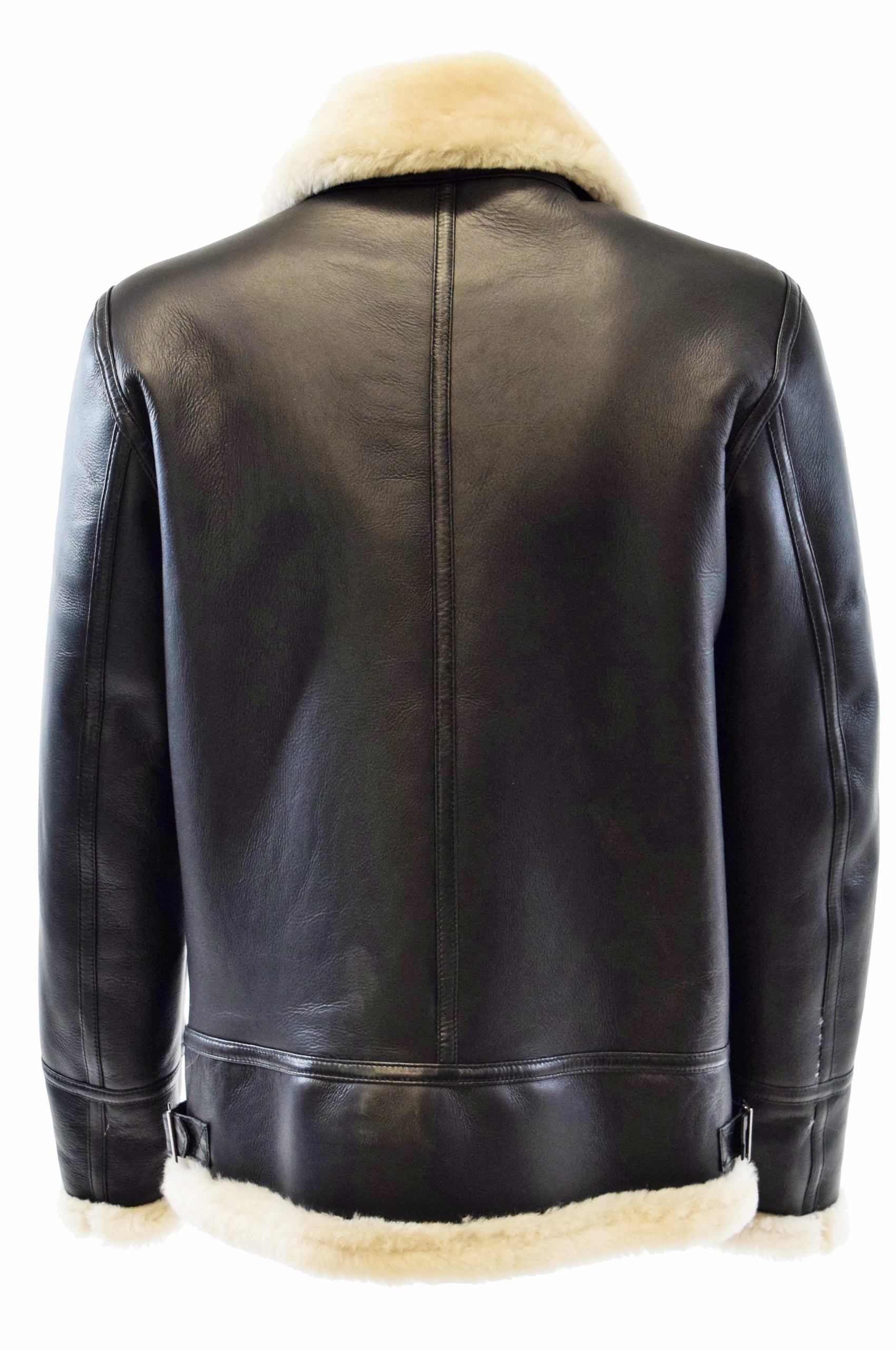 Herren Lammfelljacke Bomber Toni in Schwarz