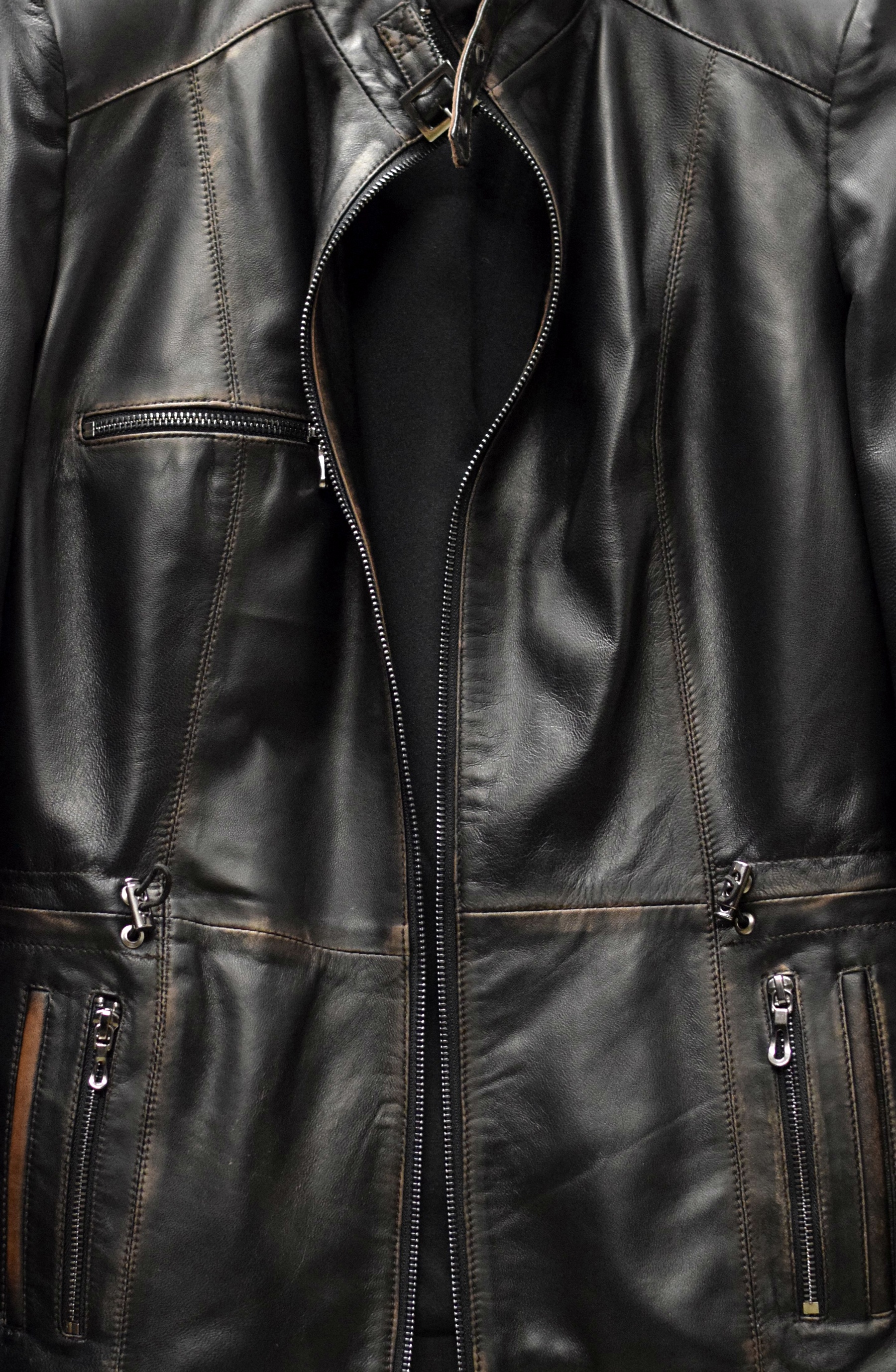 Damen Lederjacke Ressi in alligator Fine Schwarz