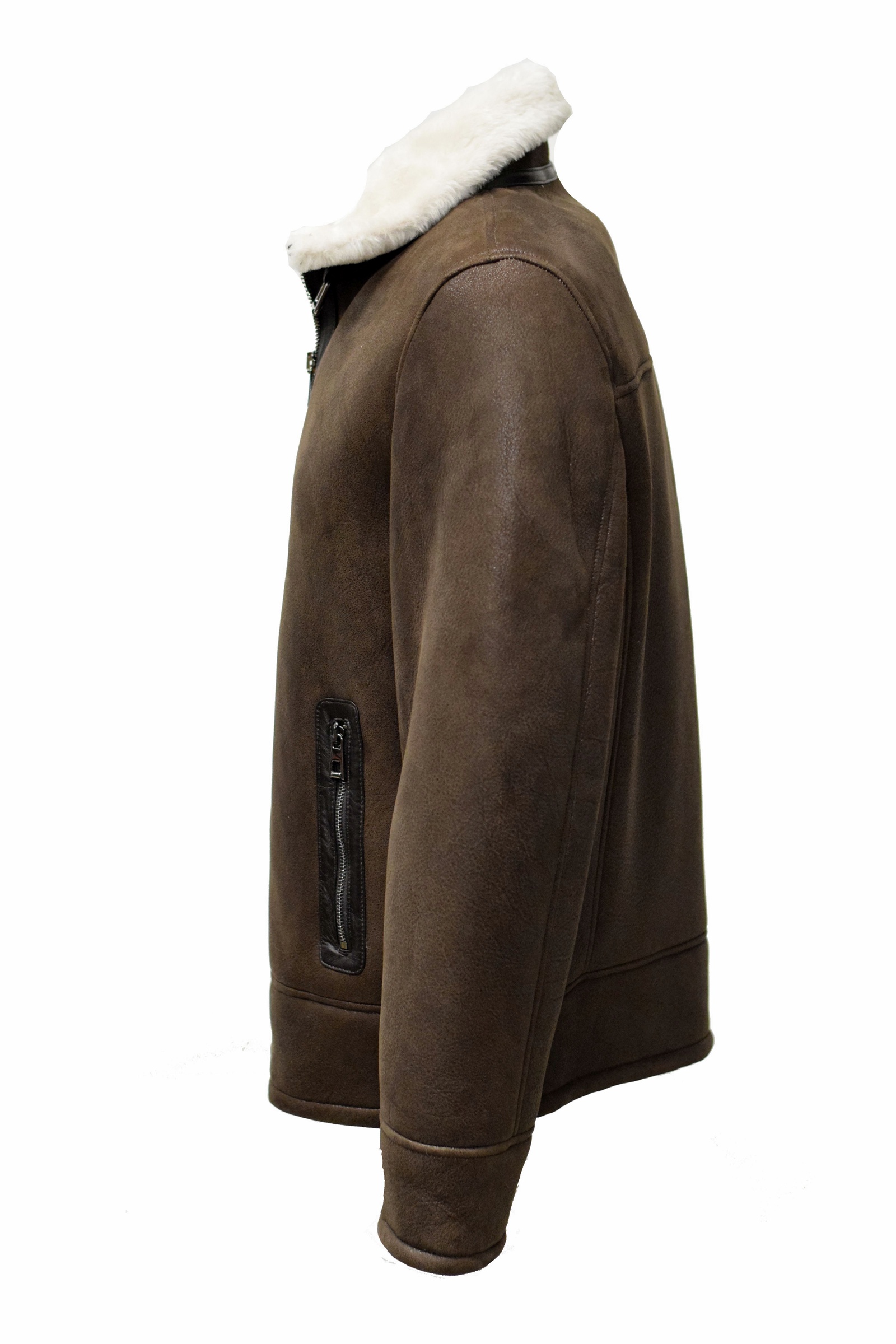 Herren Lammfelljacke Kylian in Marrone Braun