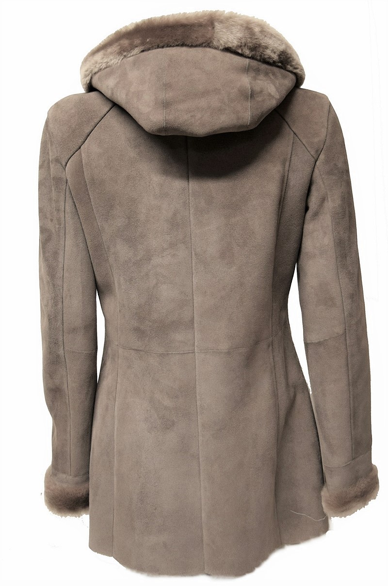 Damen Lammfellmantel MDW-807 in Taupe