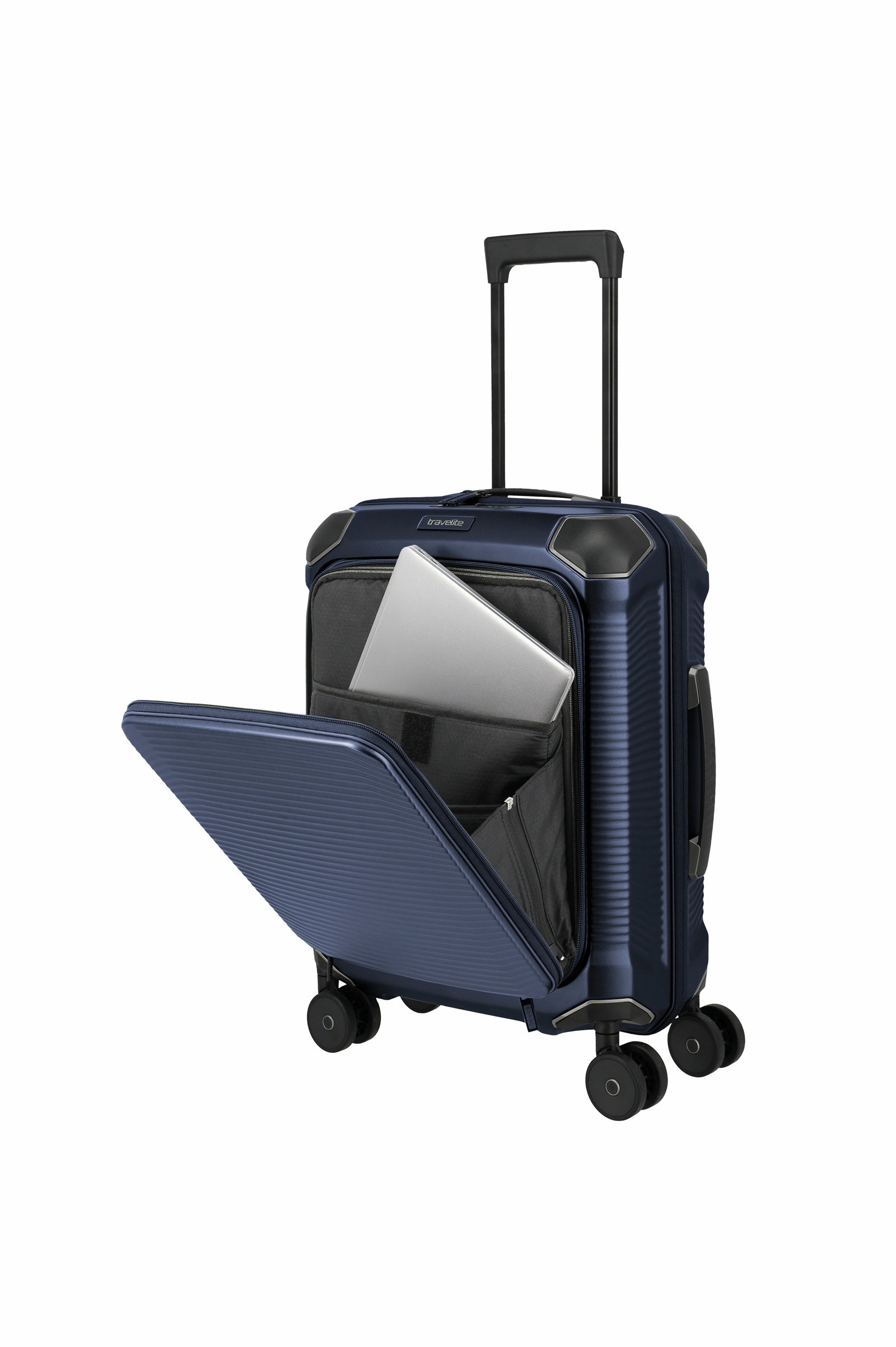 Travelite Koffer Trolley Millenium Vortasche 55 cm S+ 4 Rollen Navy