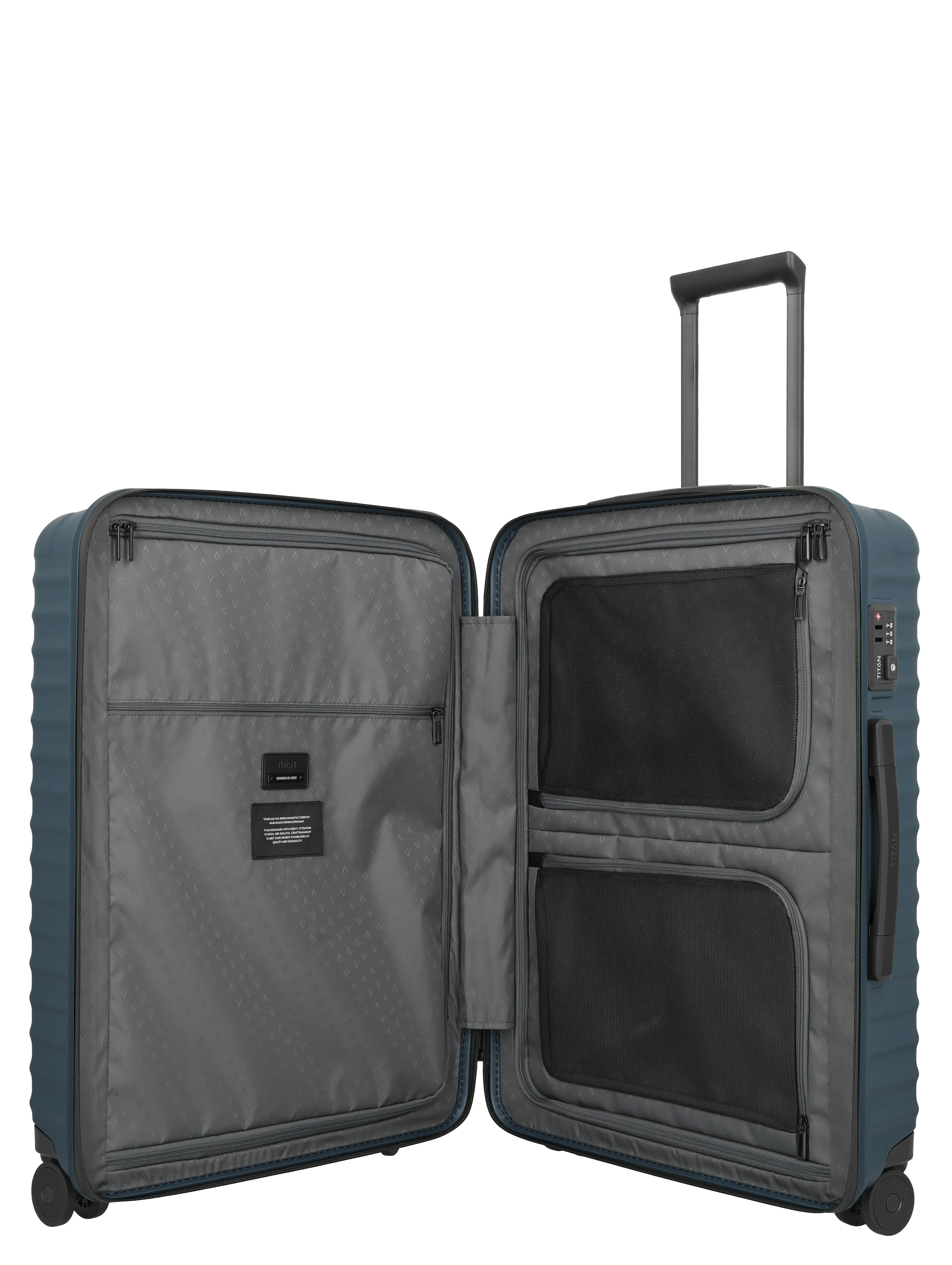 TITAN Trolley UPGRADE M+ 69 cm mit 4 Rollen Midnight Blue