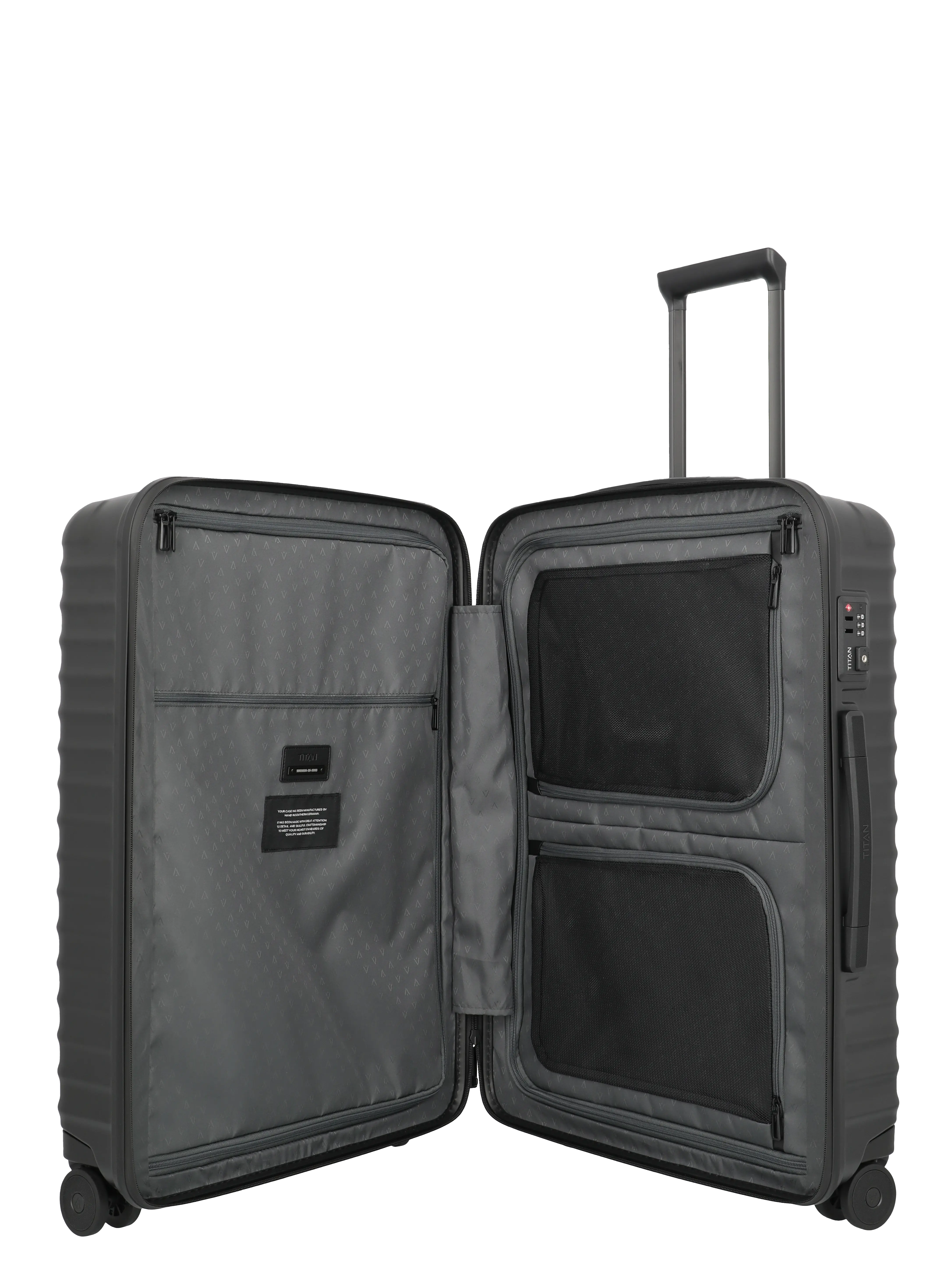 TITAN Trolley UPGRADE M+ 69 cm mit 4 Rollen Nightshade Black