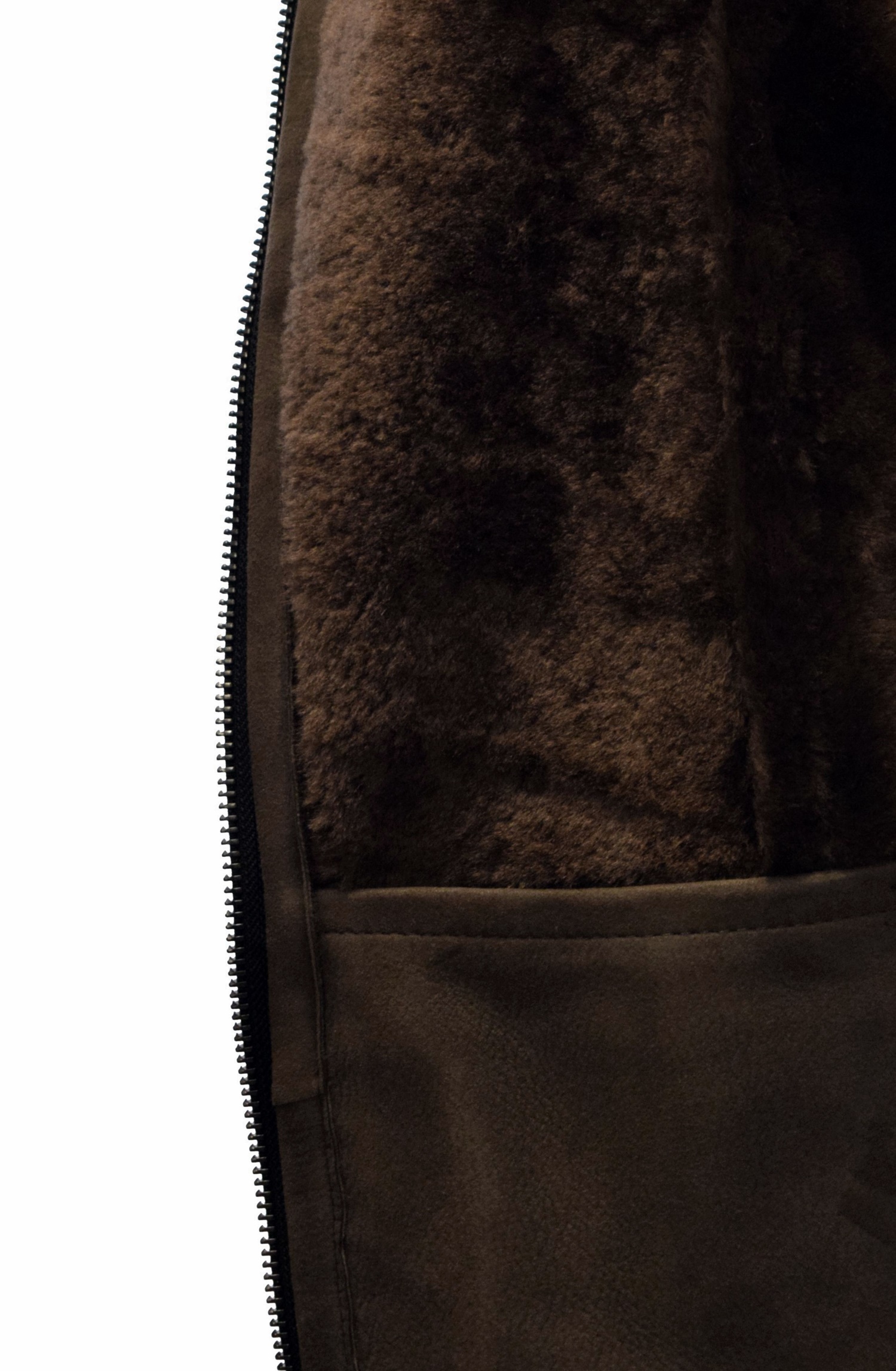 Herren Velour Lammfelljacke Nellson in Dunkelbraun