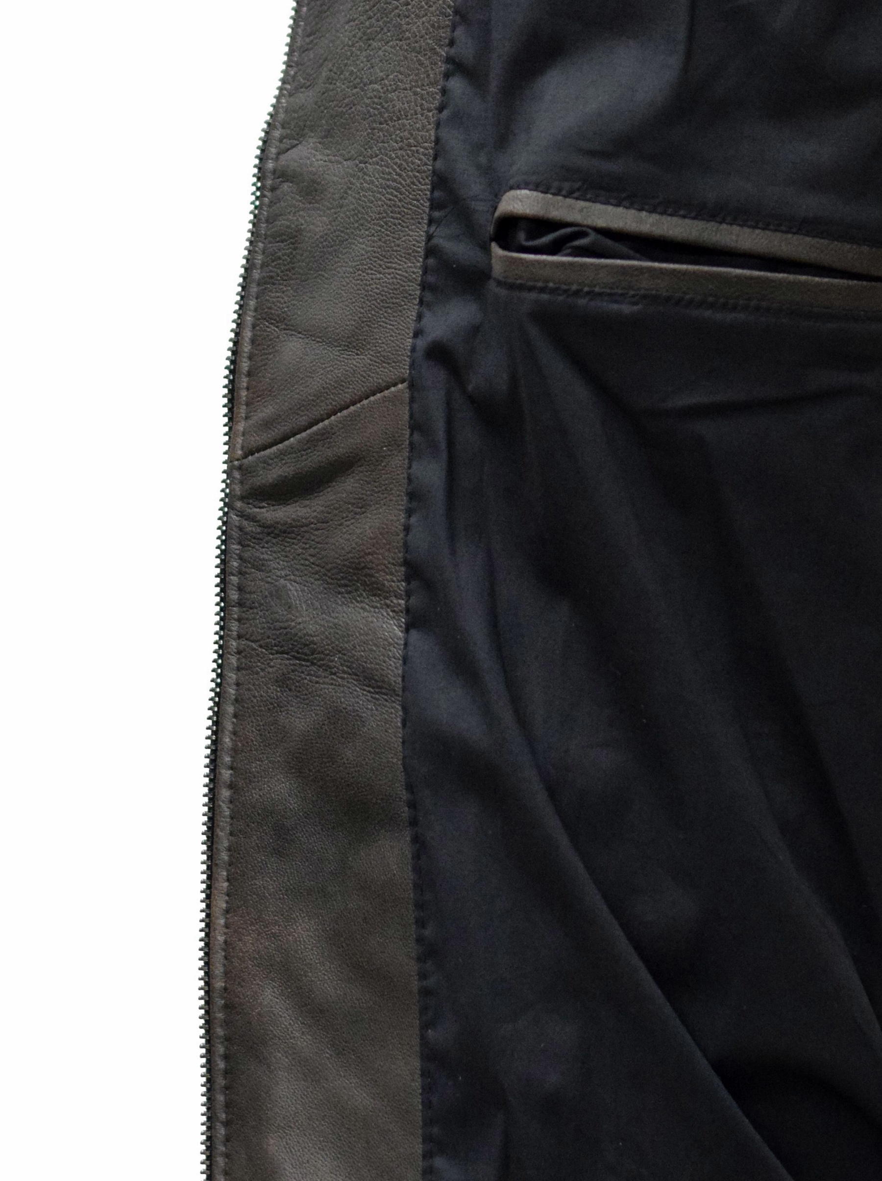 Herren Stepp- Lederjacke Michel in vintage Schwarzbraun