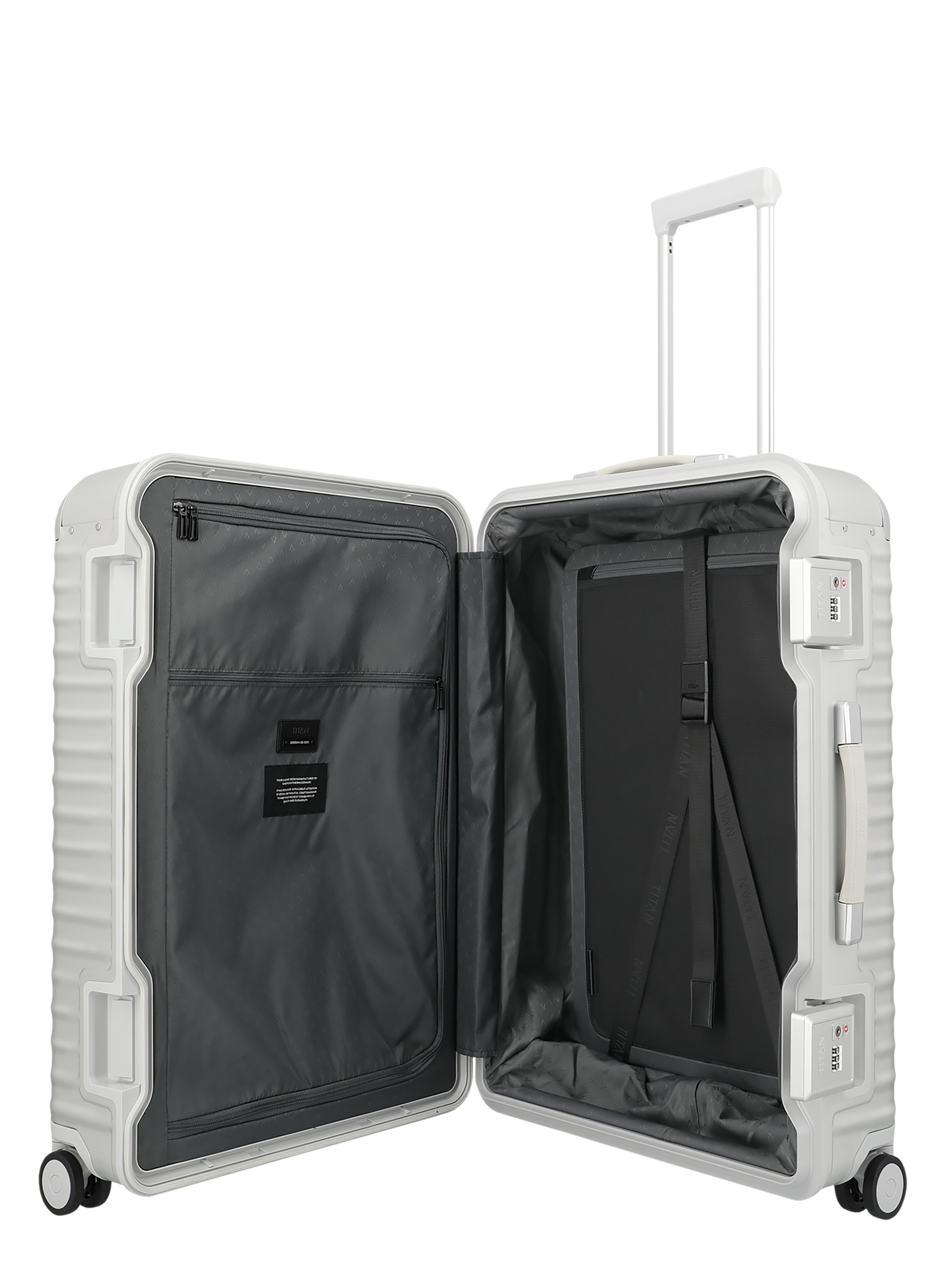 TITAN Aluminium Trolley ETERNITY L 75 cm mit 4 Rollen Silber
