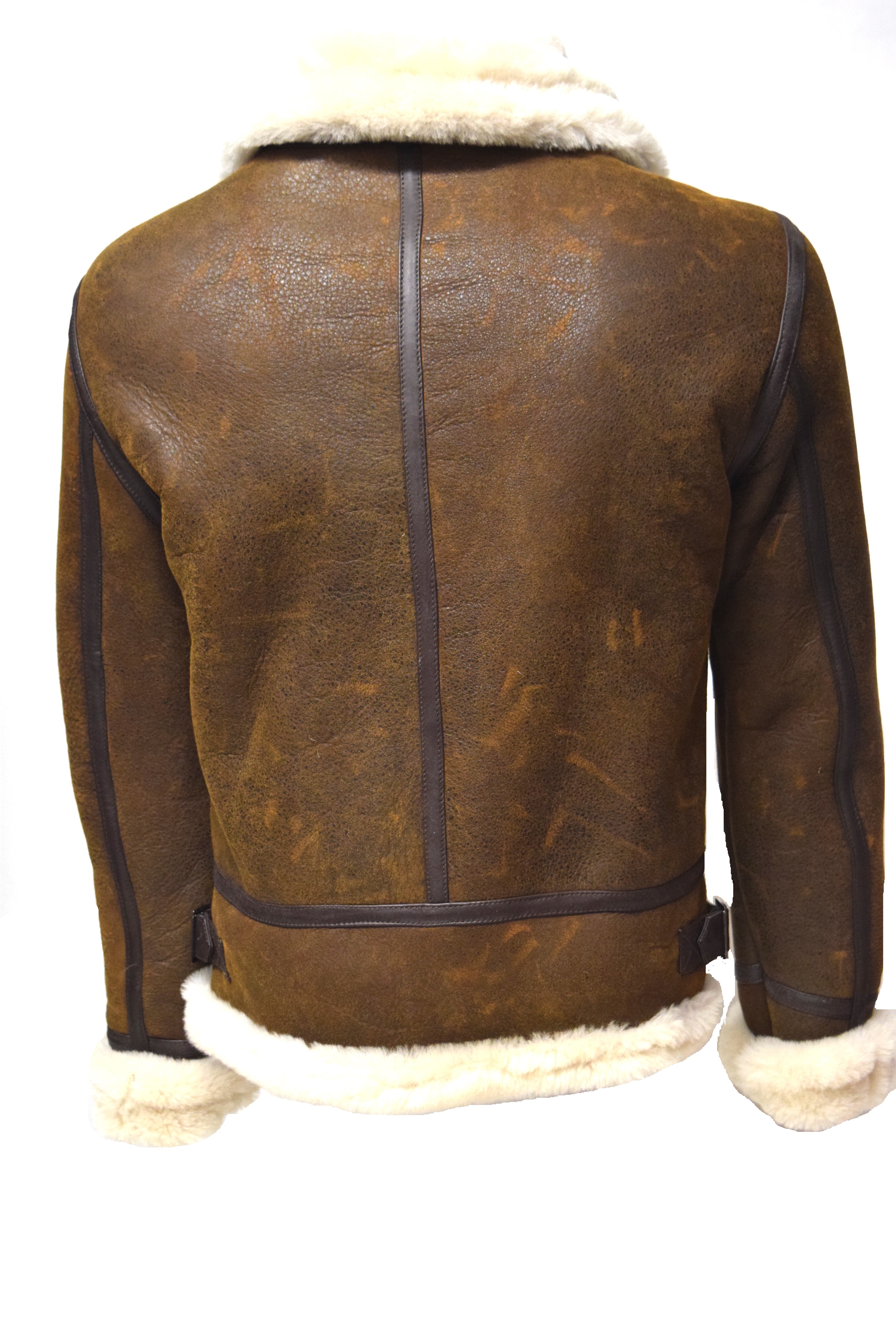 Herren Lammfell- Bomberjacke in braun